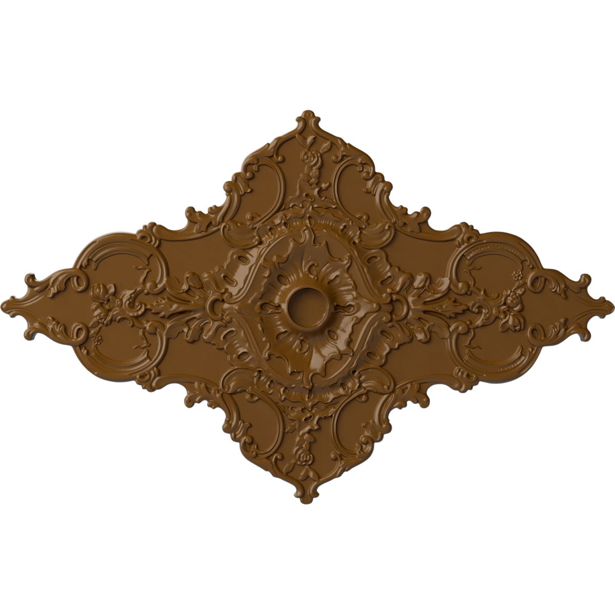 Ekena Millwork CM70X43MLSTF Melchor Diamond 67.25-in W x 43.325-in L Painted Smokey Topaz Polyurethane Whole Ceiling Medallion