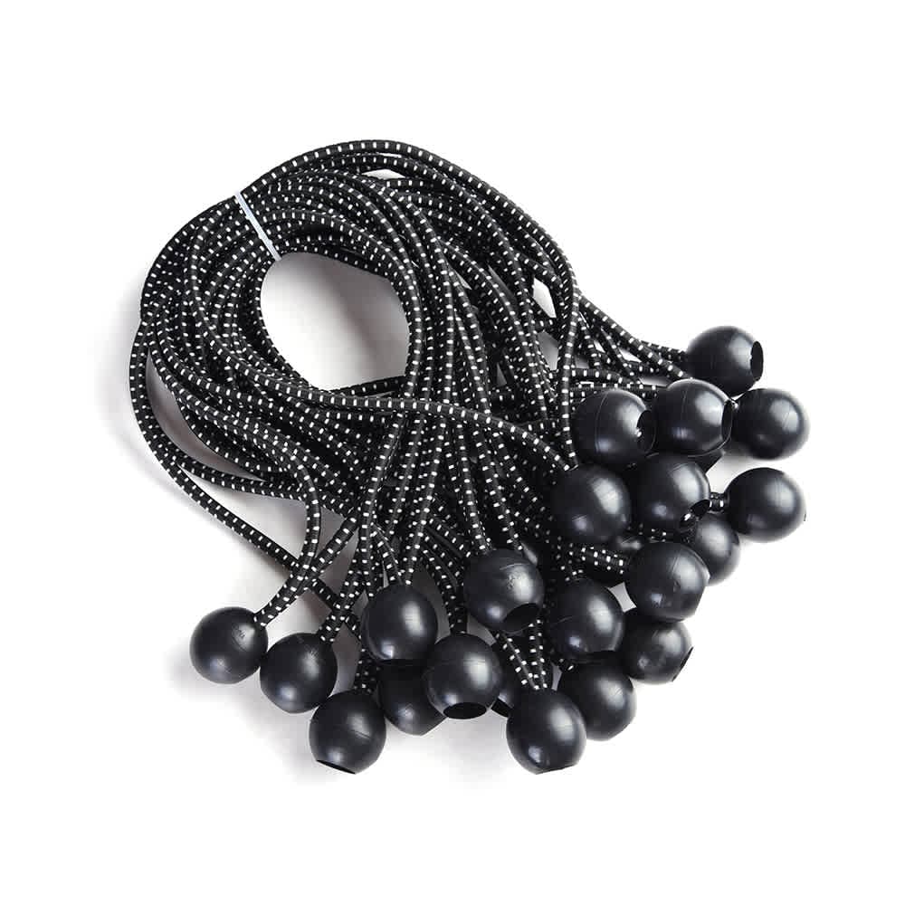 Yescom  25-Piece 9-Inch Black Elastic Ball Bungee Loop Cord Tie Down Strap Wire Fix Canopy Tarp Tent