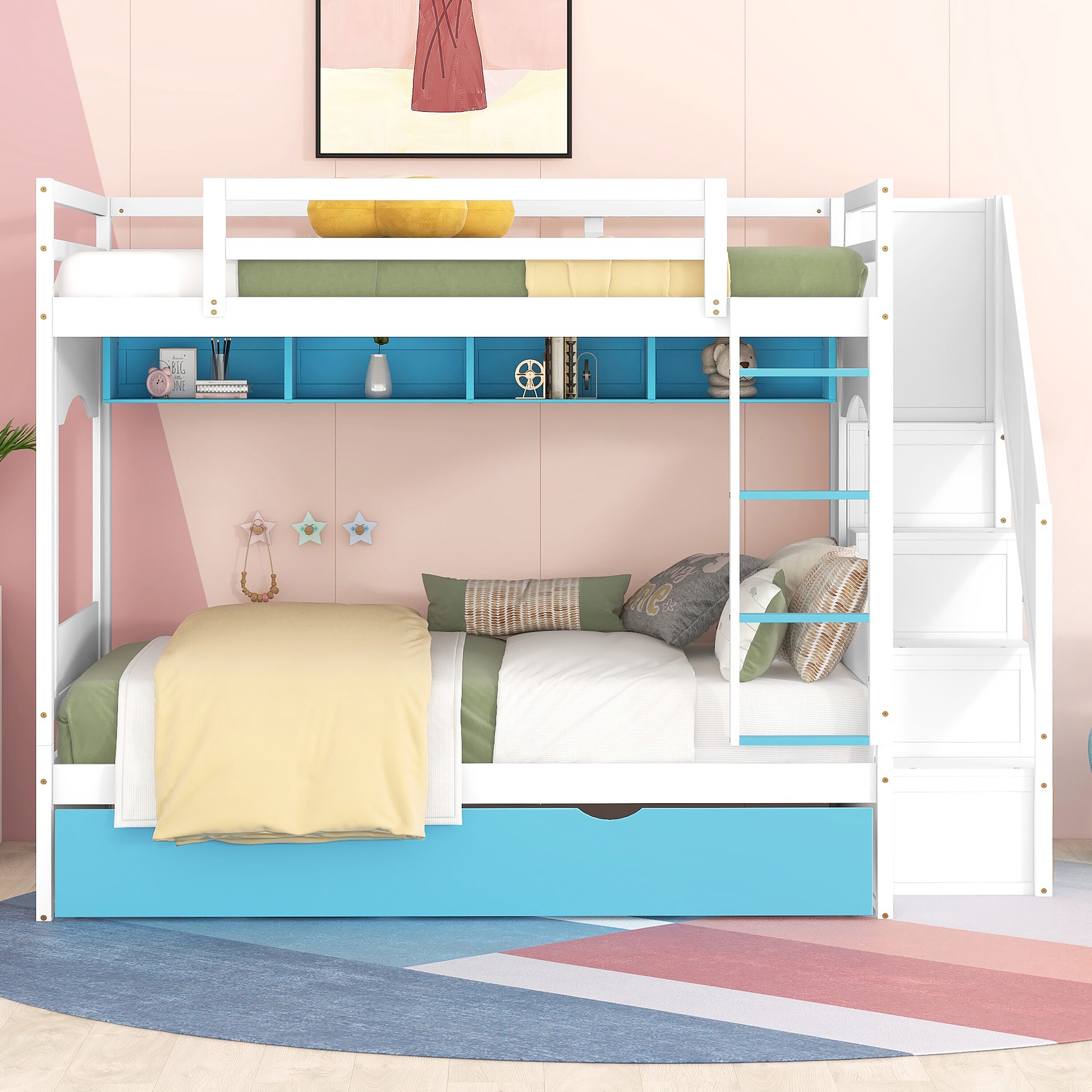 ModernLuxe L-LT000230AAC White Full Over Full Bunk Bed