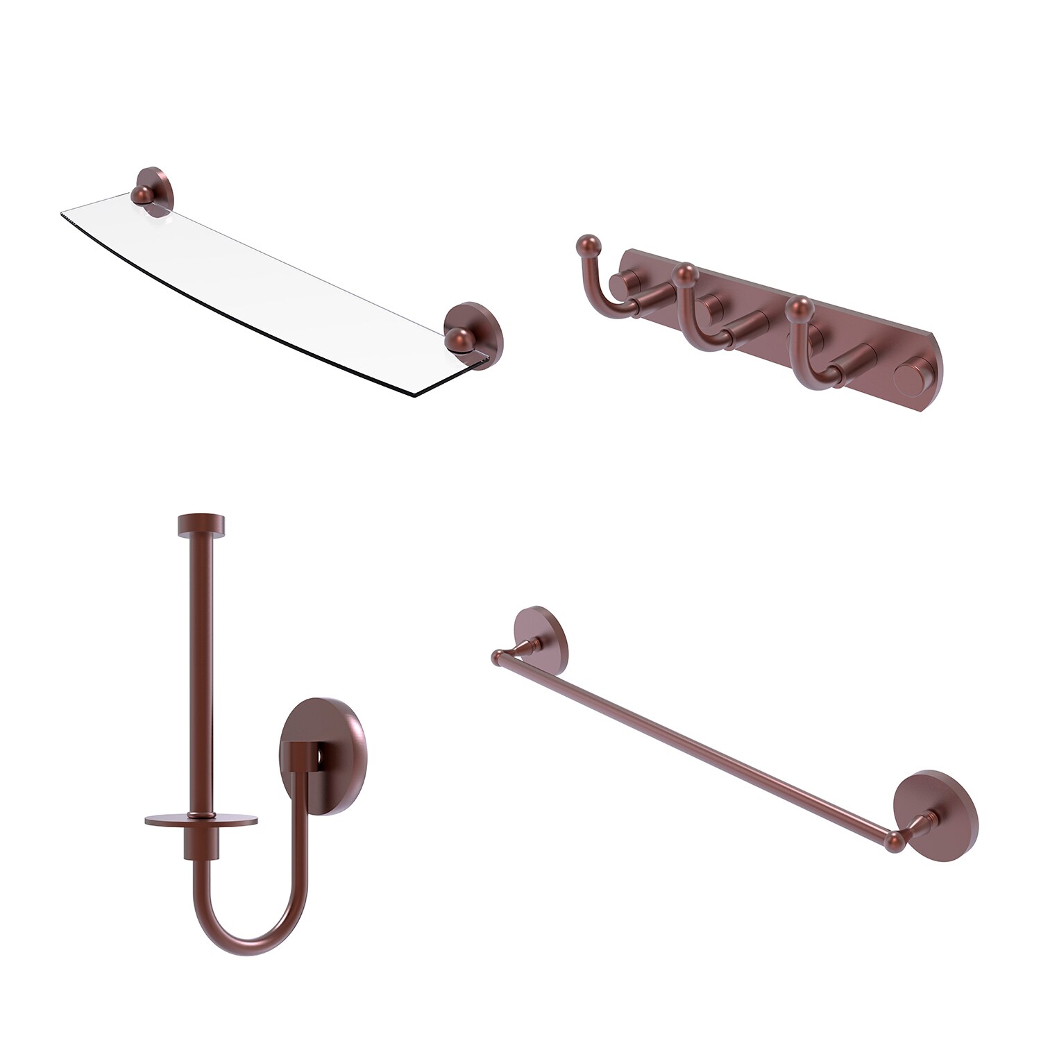 Allied Brass 1020-3 Skyline Collection 3 Position Multi Decorative Hook,  Brushed Bronze 