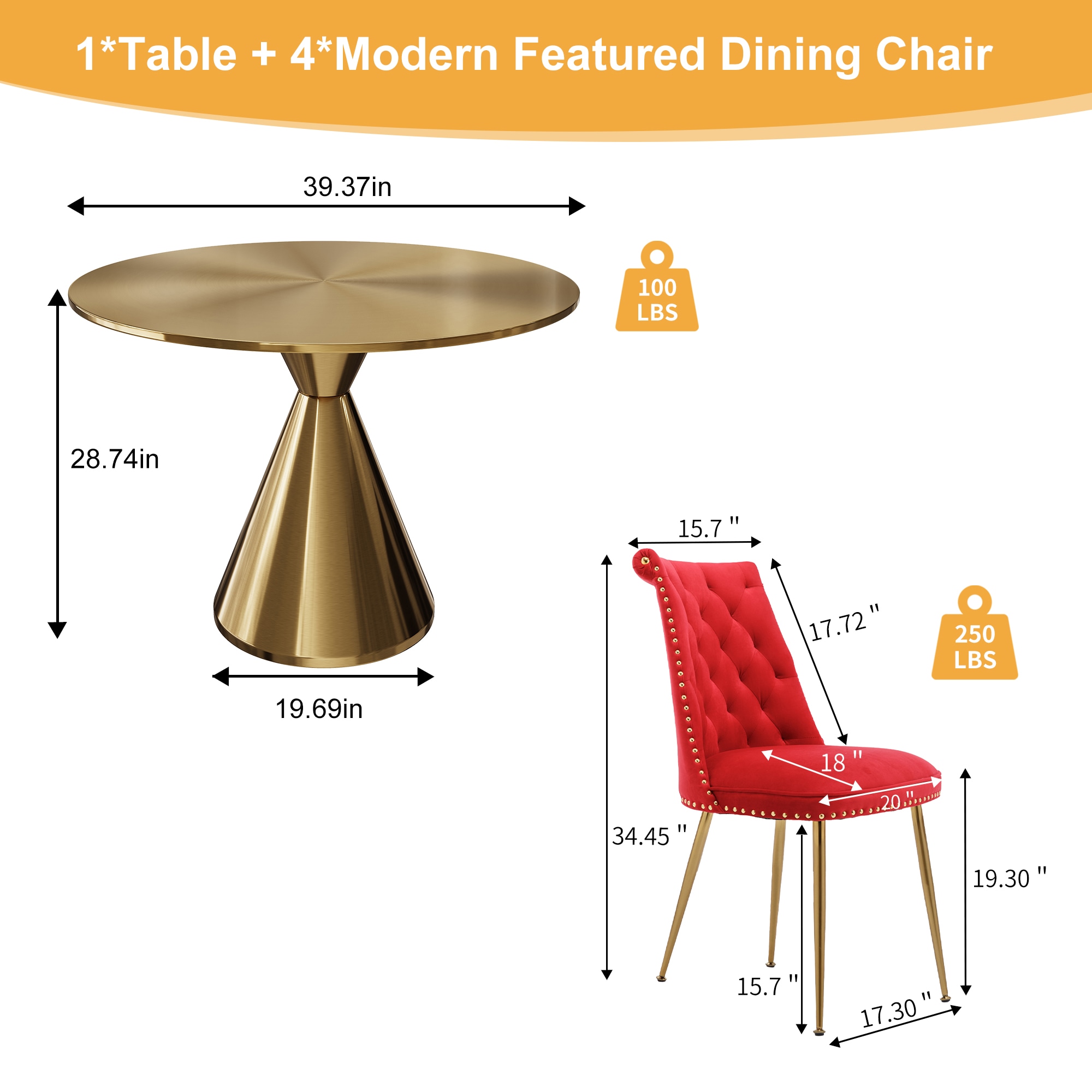 Clihome CL-RBT1-BBG703RD Dining-Sets - View #5