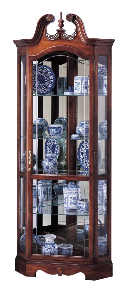 Howard Miller Contemporary/Modern Windsor Cherry Wood Cherry Curio Cabinet