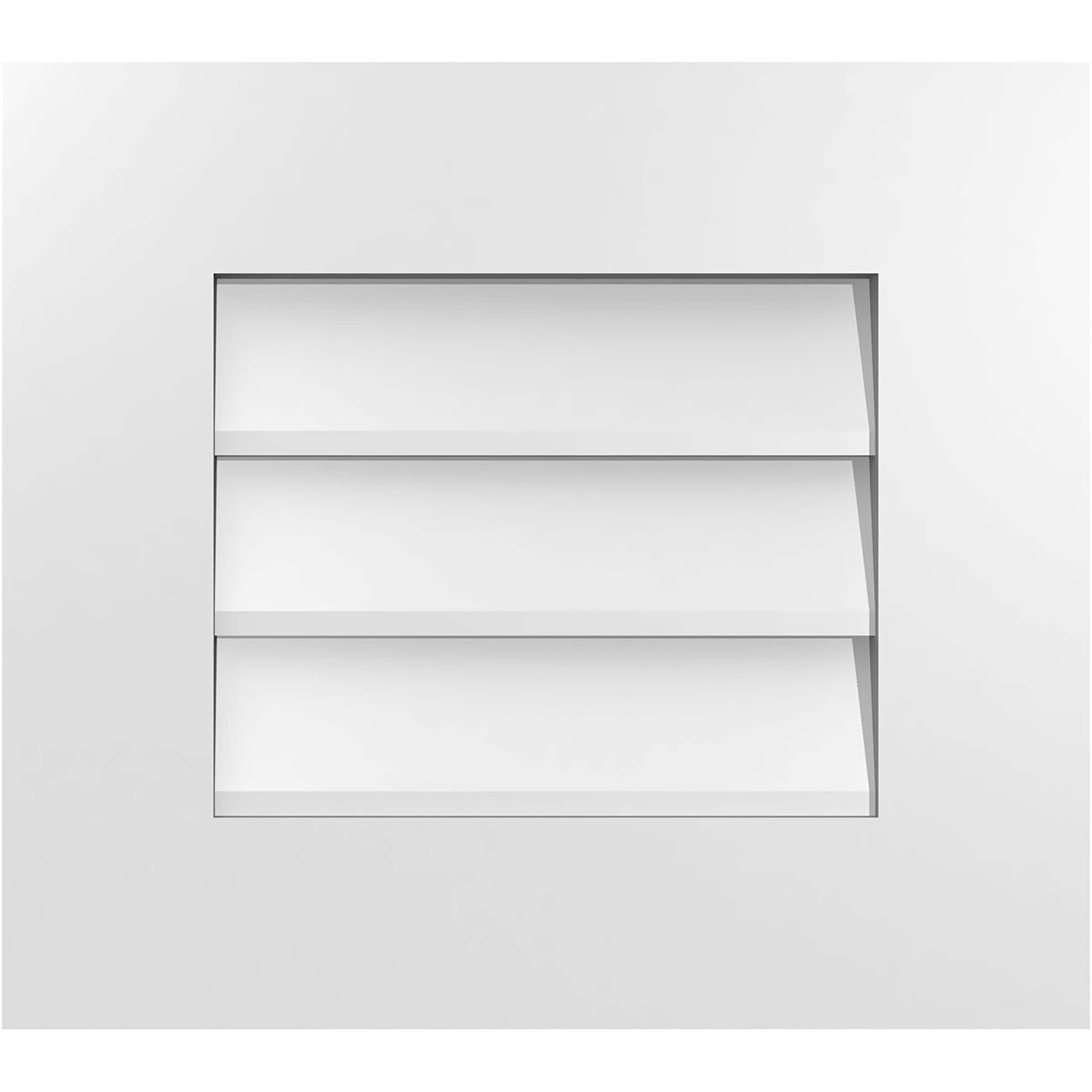 Ekena Millwork GVPVE18X1601SN 18-Inches x 16-Inches Off-white Rectangle PVC Gable Louver Vent