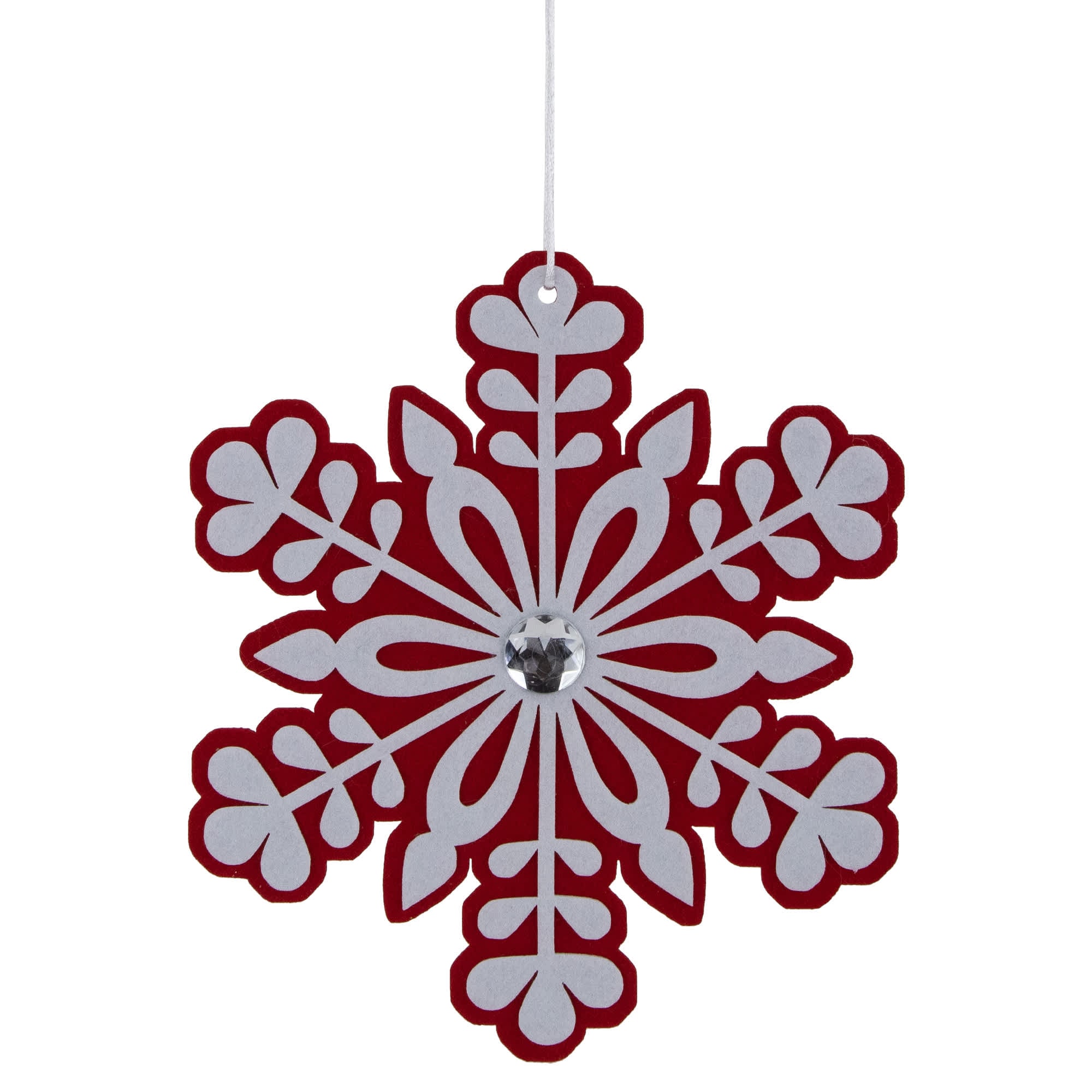 10 Inch Pin Northlight Peppermint Snowflake Christmas Ornament with Gem - 10 inch ...
