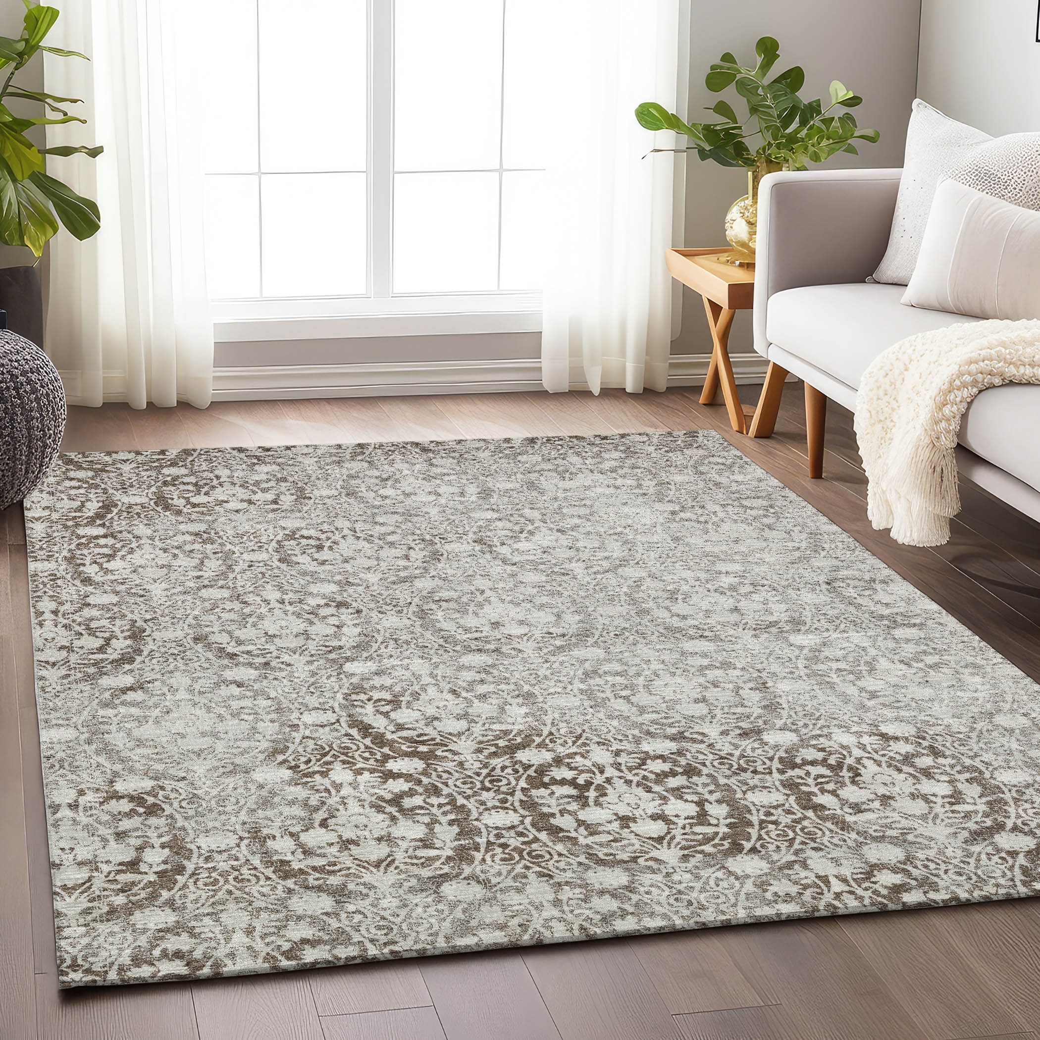 Addison Rugs ACN1231CH10X14 Chantille ACN1231CH 10 x 14 (ft) Polyester Chocolate Rectangular Indoor/Outdoor Geometric Machine washable Area rug