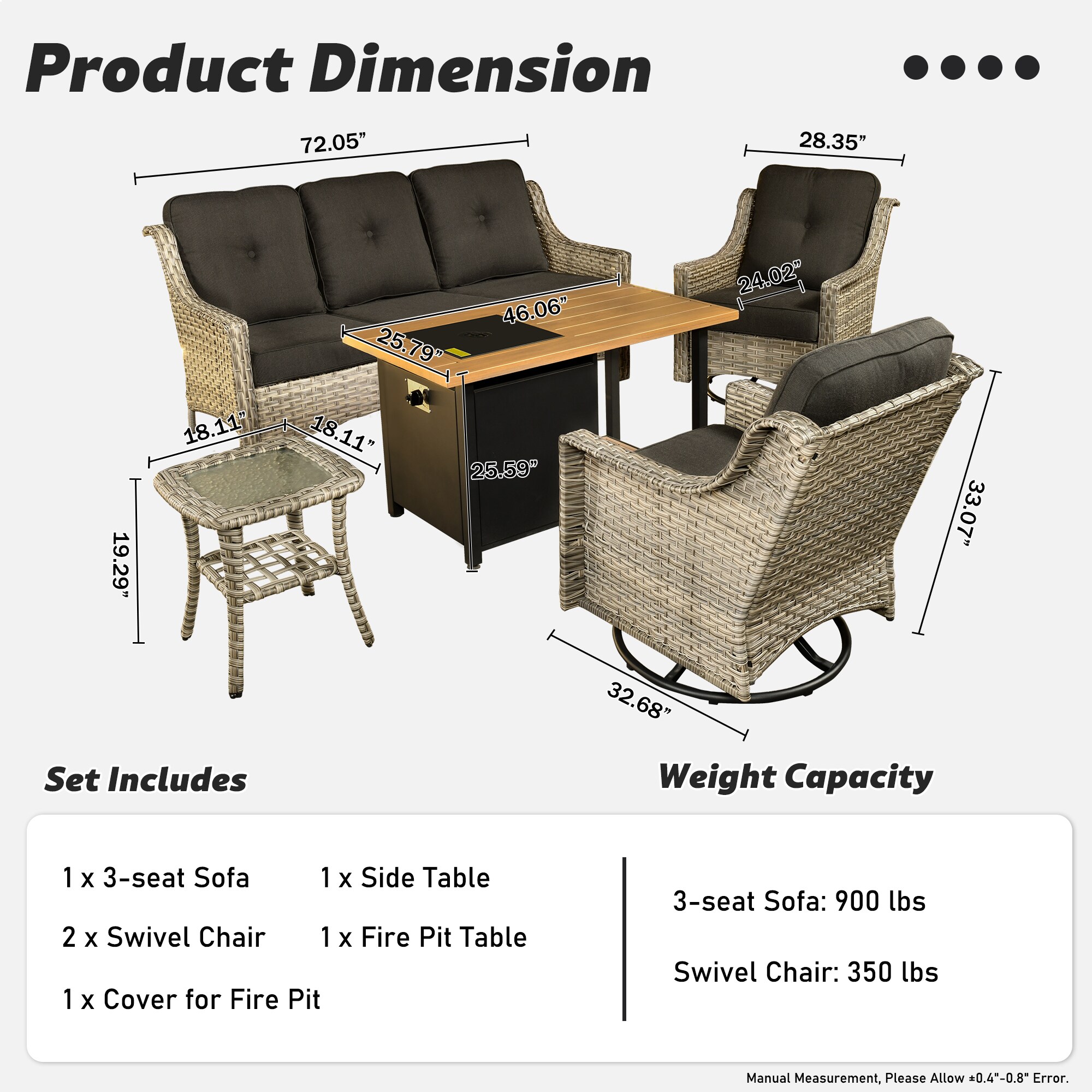 Ovios RFP11PD1-4Y Patio-Conversation-Sets - View #7