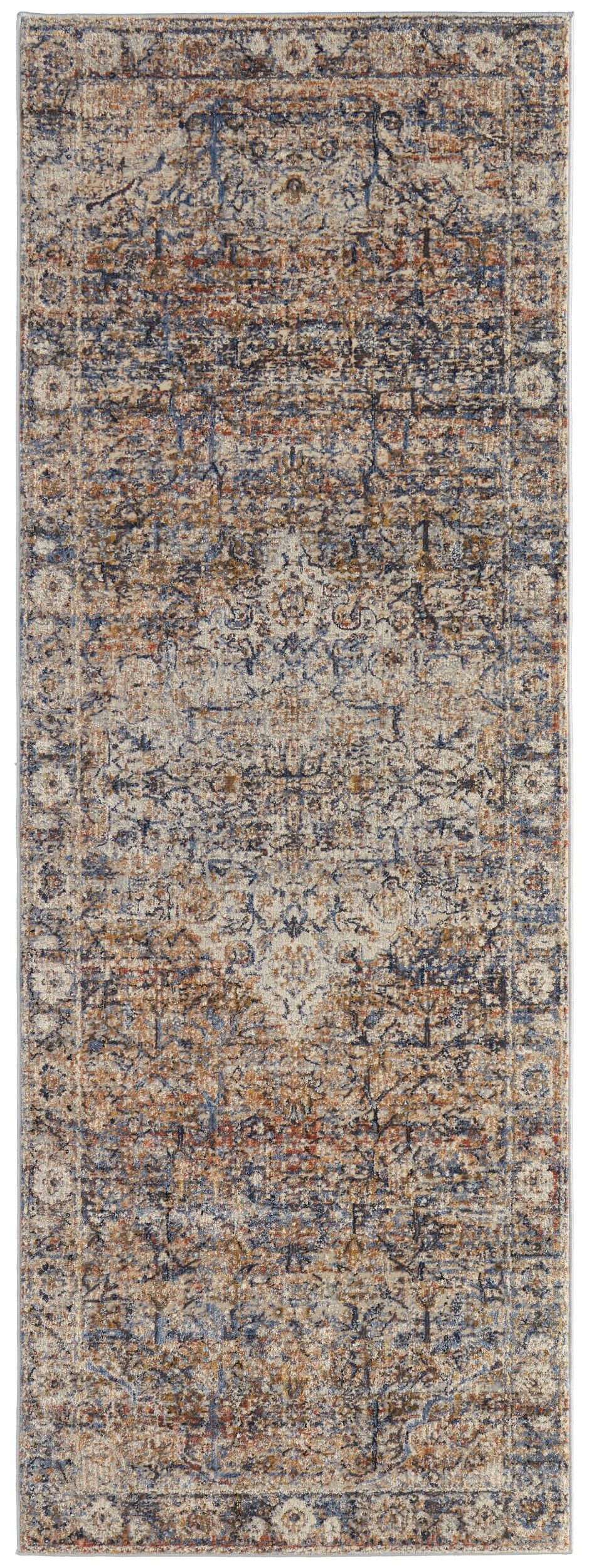 Room Envy KAIR39GMMLT000I10 2 x 10 (ft) Loomed Polypropylene Tan/Orange/Blue Rectangular Indoor Medallion Runner rug
