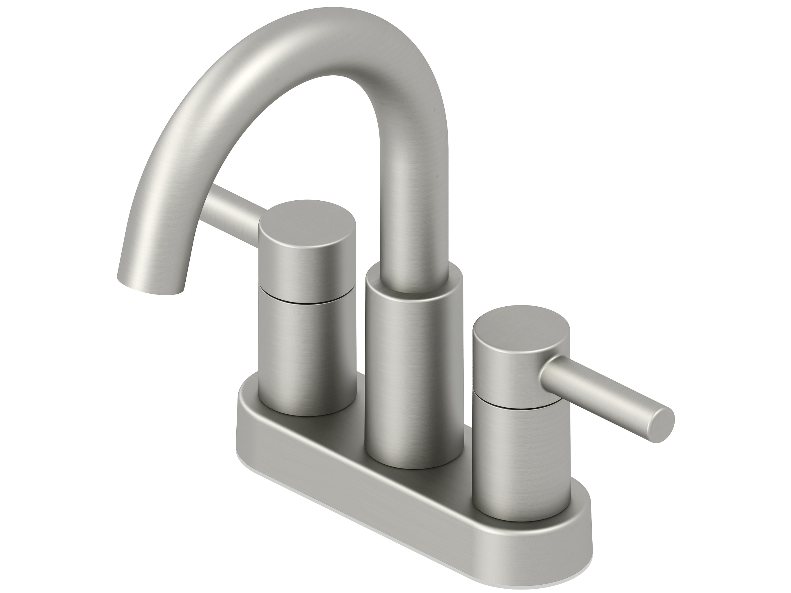 allen + roth 67953W-6104 Harlow Matte Black and Brushed Gold 4-in centerset 2-handle WaterSense Mid-arc Residential Handle Bathroom Sink Faucet with Drain with Deck Plate