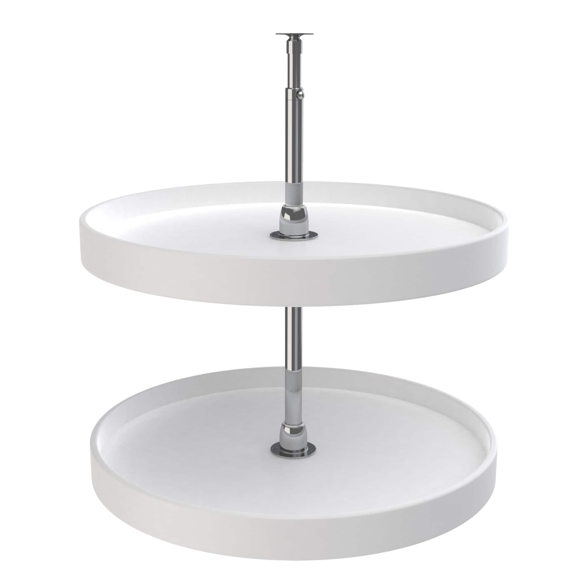 Rev-A-Shelf 299694 2 -Tier White Polymer Plastic Adjustable Height Full circle Cabinet Lazy Susan