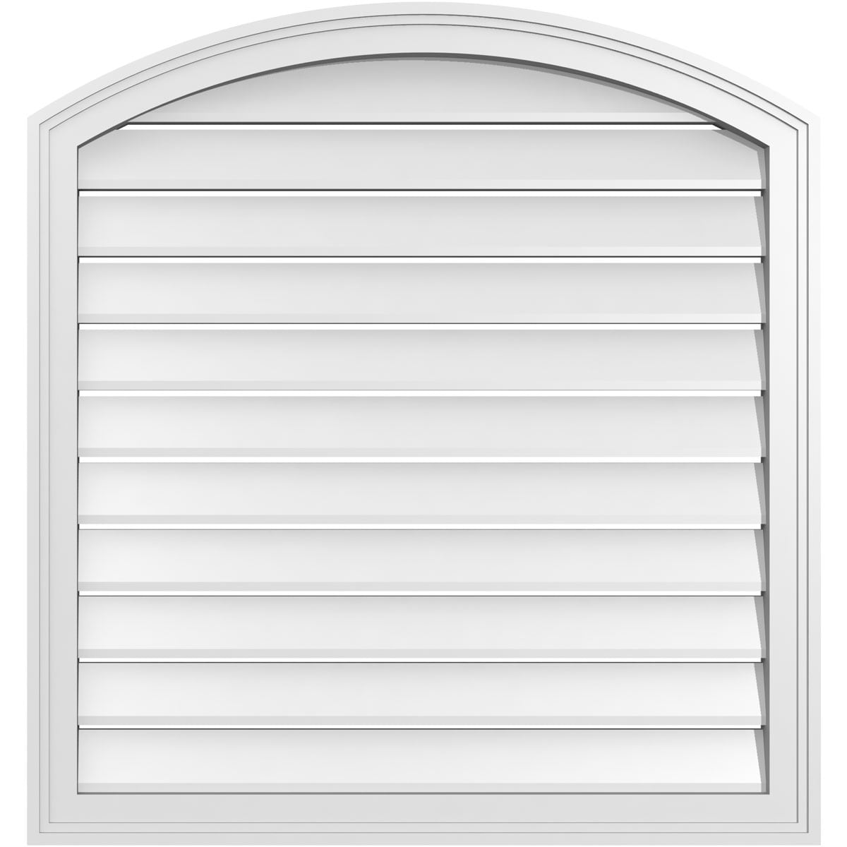Ekena Millwork GVPAR32X3402SF 32-Inches x 34-Inches Off-white Round top PVC Gable Louver Vent