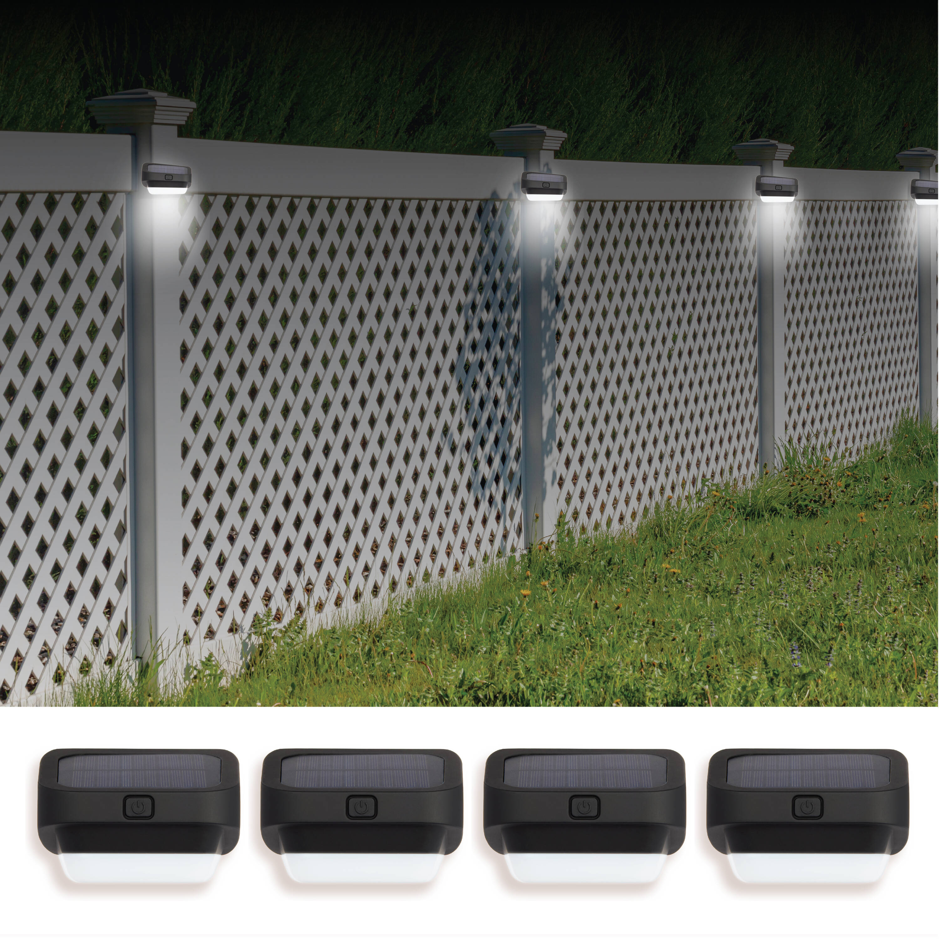 Bell + Howell Solar Powered Color Changing Fence Lights 8-Pack ,Black