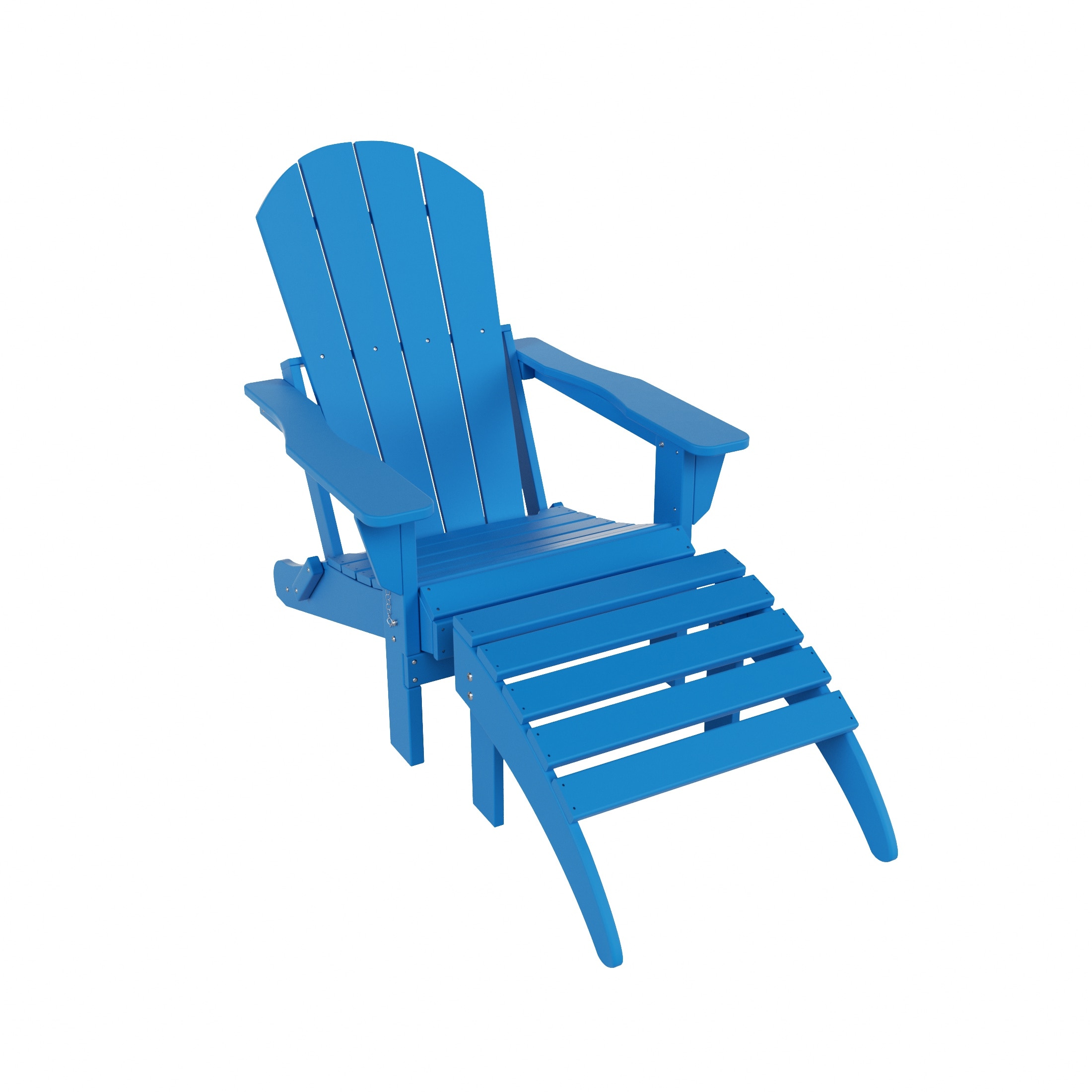 Westin Furniture 2001ADOT-PB Laguna Pacific Blue HDPE Frame Stationary Adirondack Chair with Slat Seat