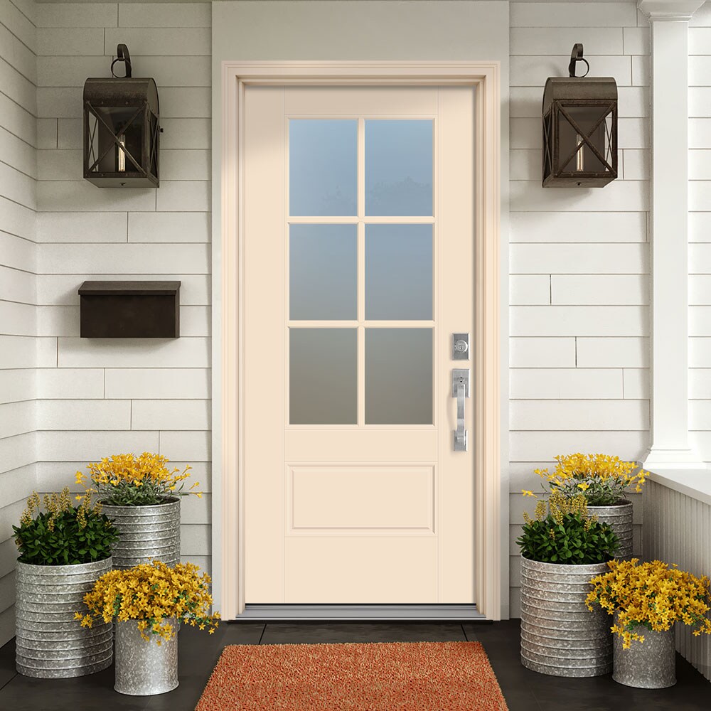 Masonite Performance Door System 36-in x 80-in Fiberglass 3/4 Lite Left ...