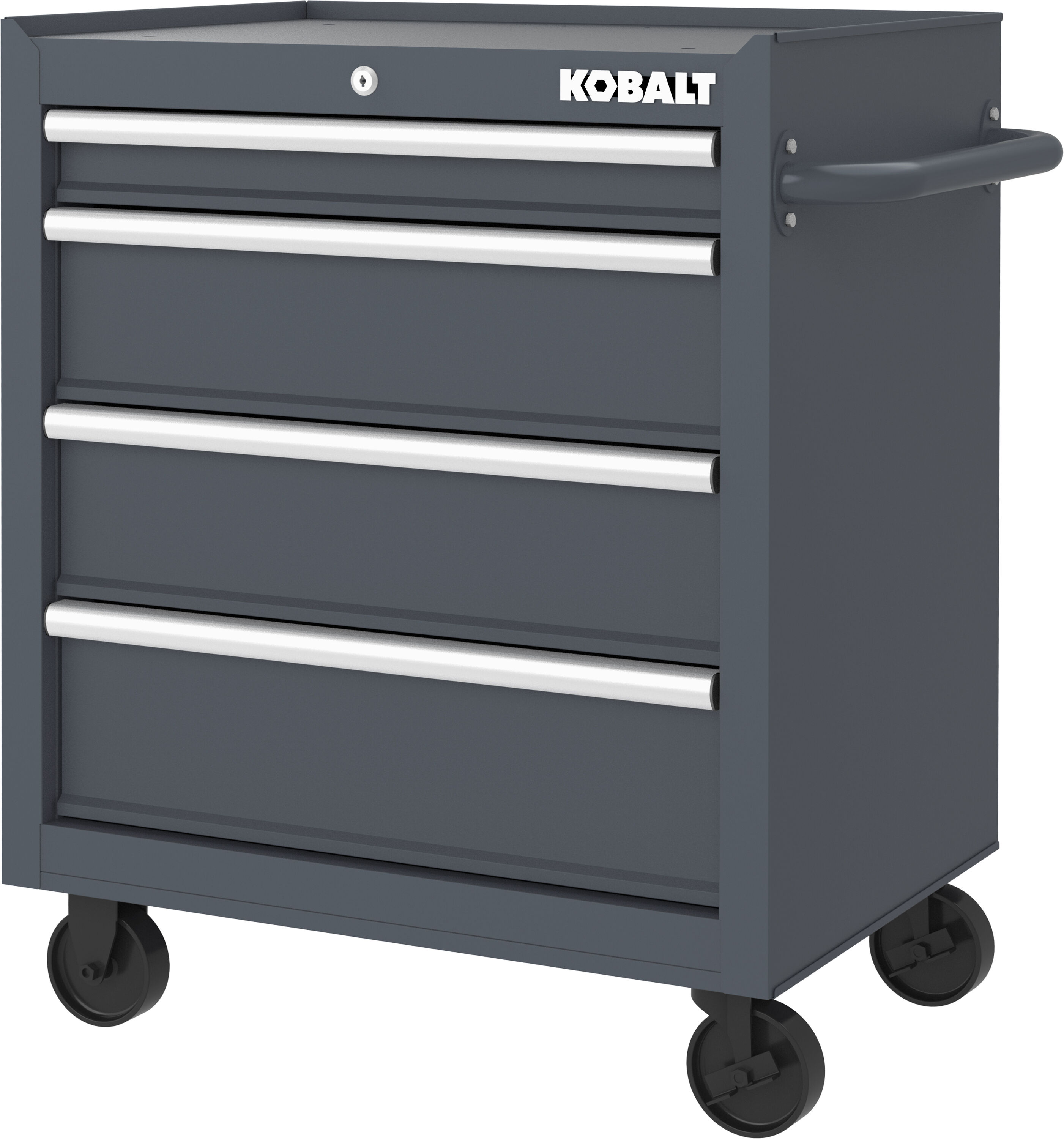26.7-in W x 33-in H 4-Drawer Steel Rolling Tool Cabinet (Gray) | - Kobalt 19224