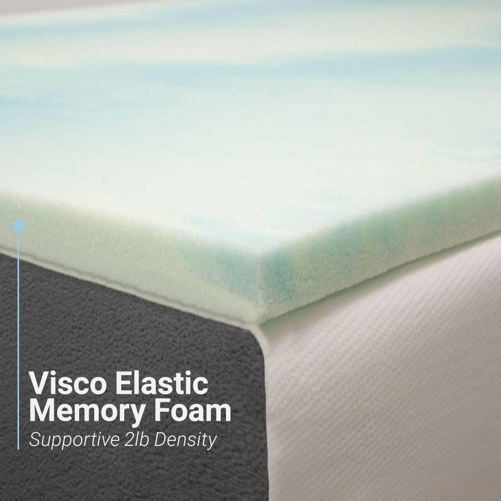 eLuxury 1.5-in D Memory Foam Twin Hypoallergenic Mattress Topper in the ...