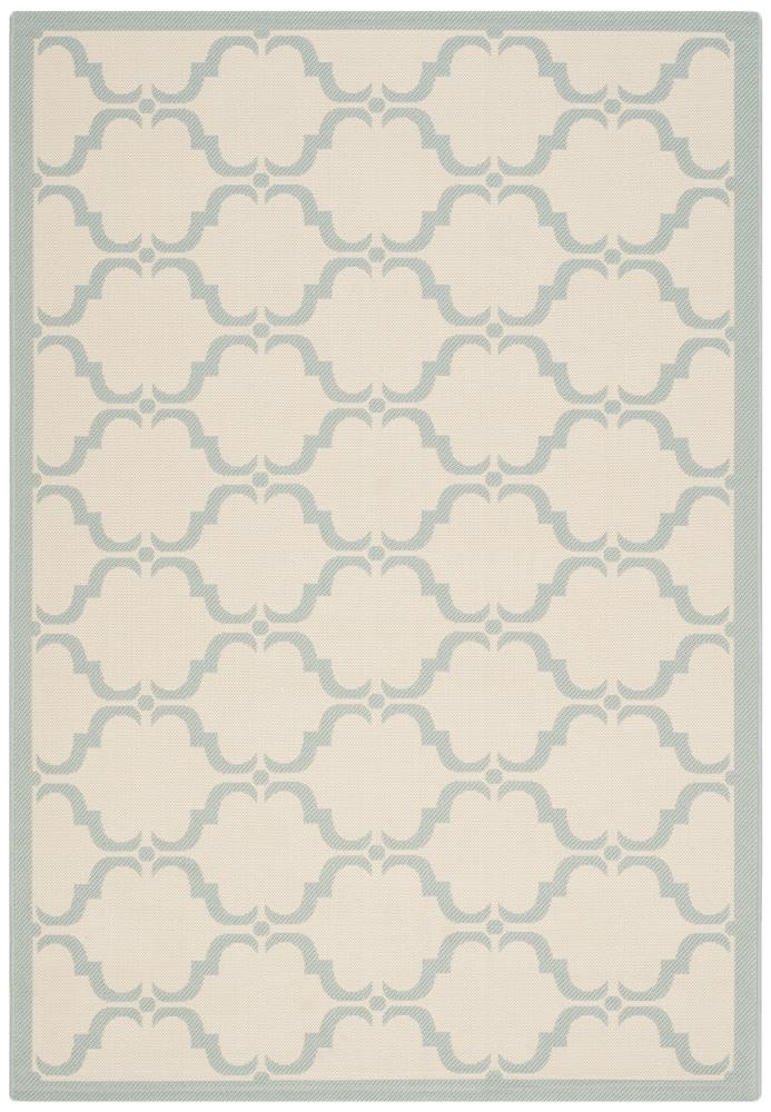 Safavieh CY6009-213-6 Courtyard Aldo 7 x 10 (ft) Loomed Polypropylene Beige/Aqua Rectangular Indoor/Outdoor Abstract Coastal Area rug