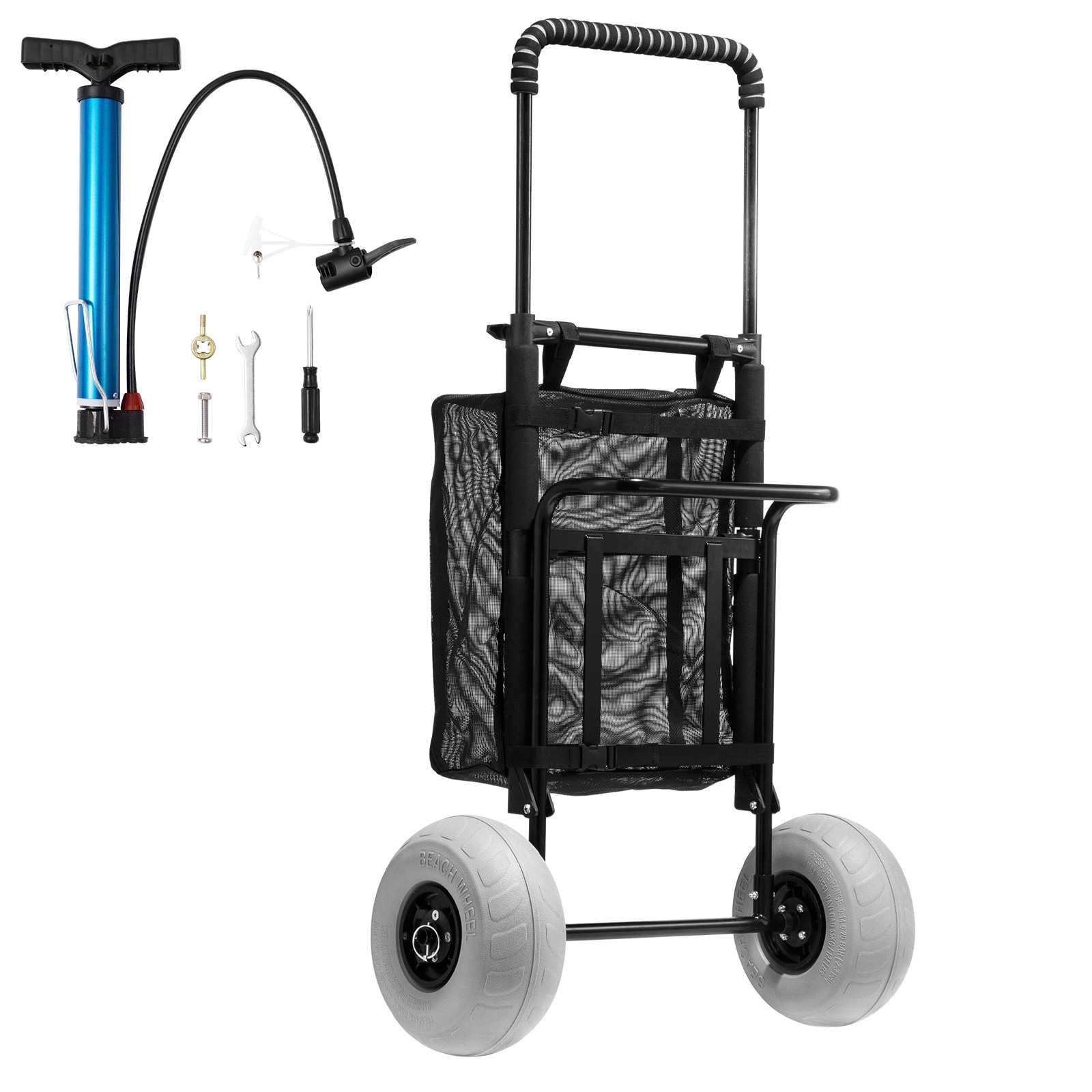 VEVOR STTCXG10INCH7PT6XV0 Beach carts 2.64-cu ft Steel Folding Yard Cart