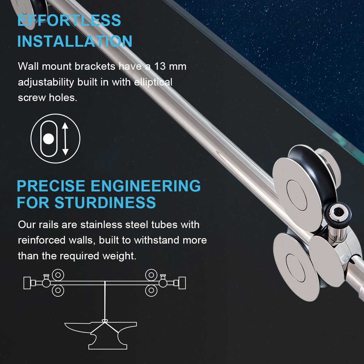 WELLFOR CV-SS09-6076BR Shower-Doors - View #3
