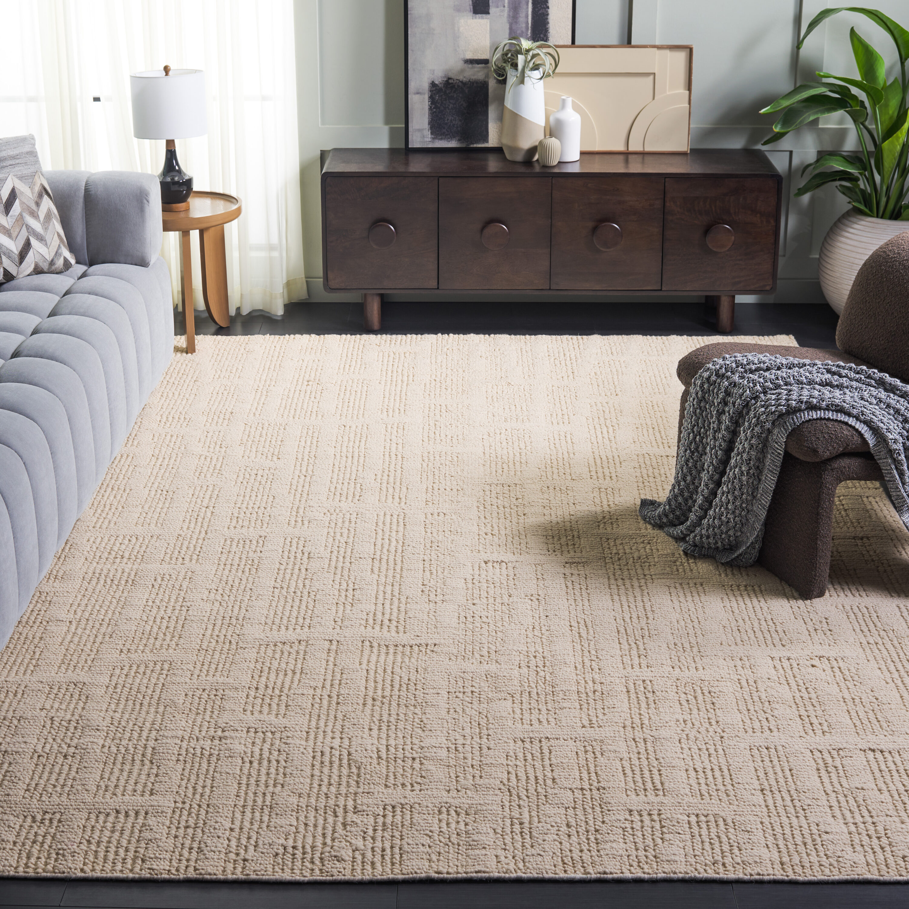  Tibetan 556 Ivory Contemporary 8ft x 10ft Large Rectangle Rug
