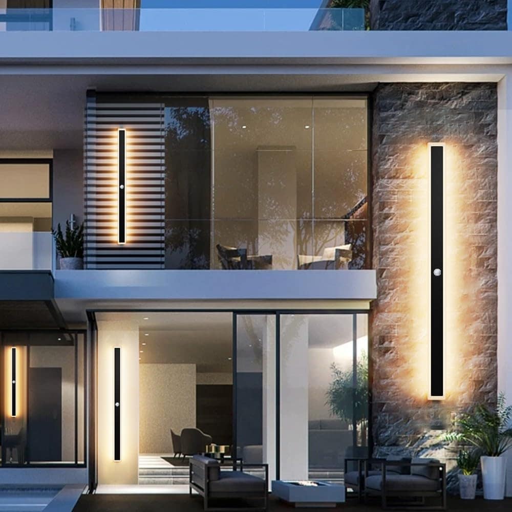 Vrbgify Motion Outdoor Wall Lights Black LED Exterior Light Fixtures
