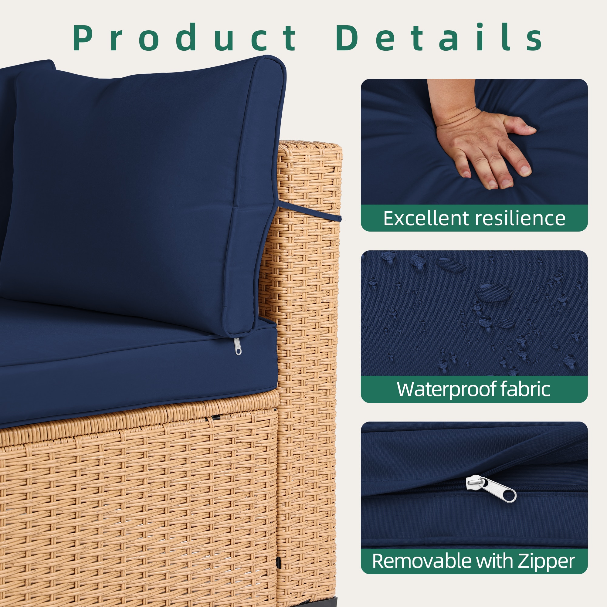 UPHA TBBE-AB28SMB-NAVY Patio-Conversation-Sets - View #3