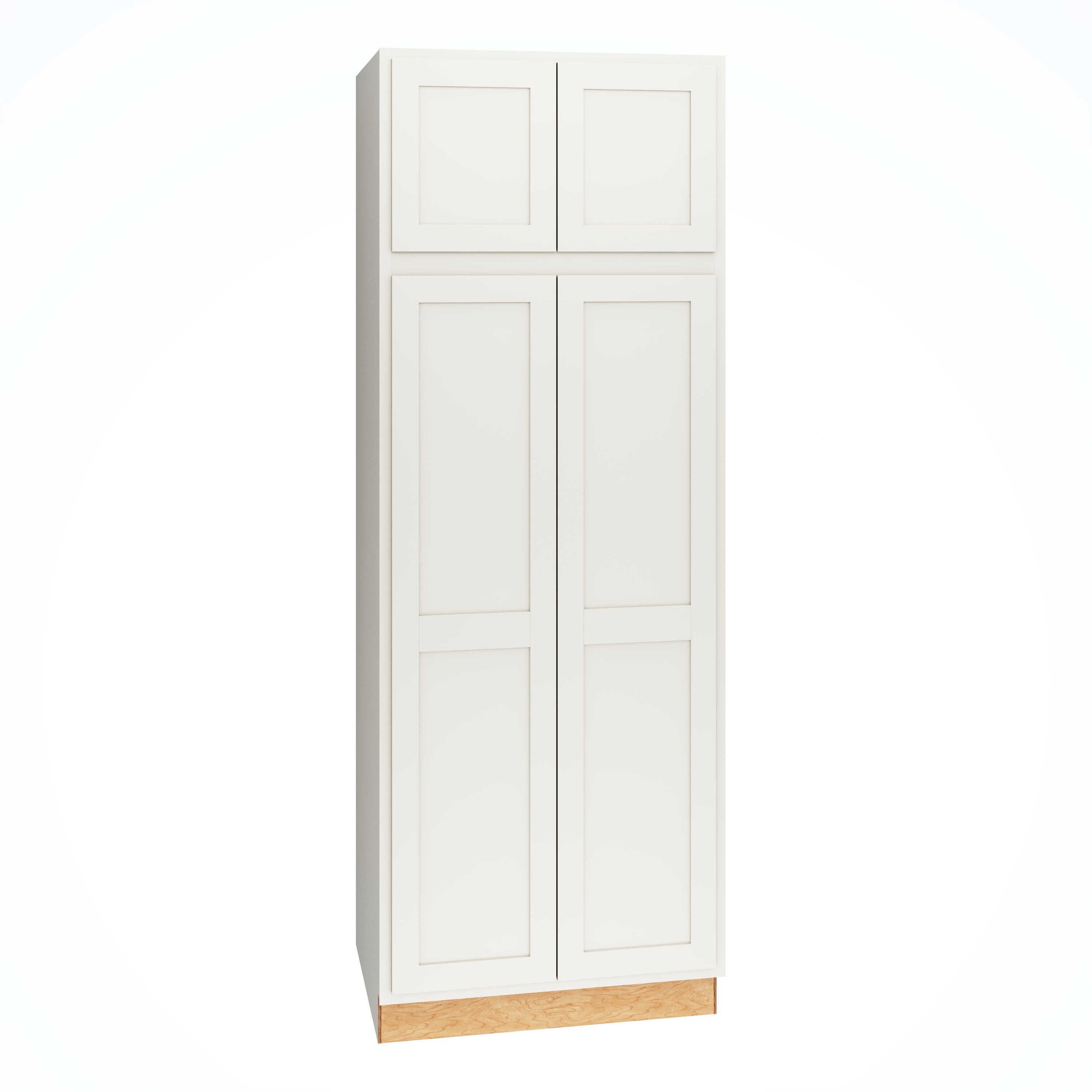 Diamond Express 321 U308424 Jamestown 30-in W x 84-in H x 24-in D White Partial Overlay Pantry Fully assembled Plywood Cabinet (Recessed Panel Shaker)