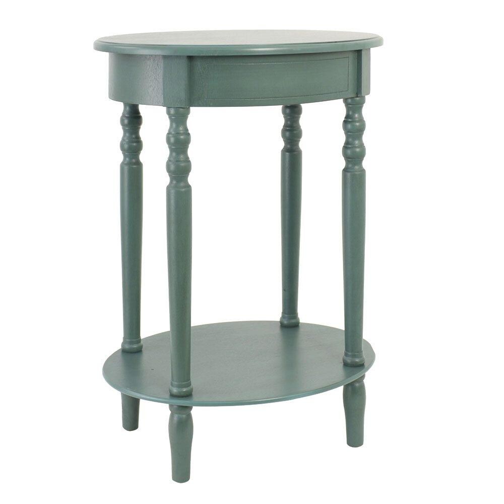 Decor Therapy FR1545 Simplify 19.5-in W x 27-in H Teal Composite Country End Table Assembly Required