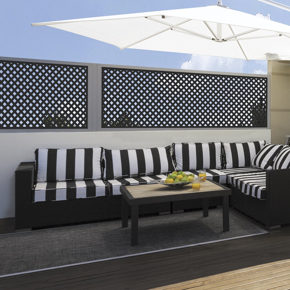 Freedom 1/4-in x 48-in x 8-ft Black Vinyl Privacy Lattice