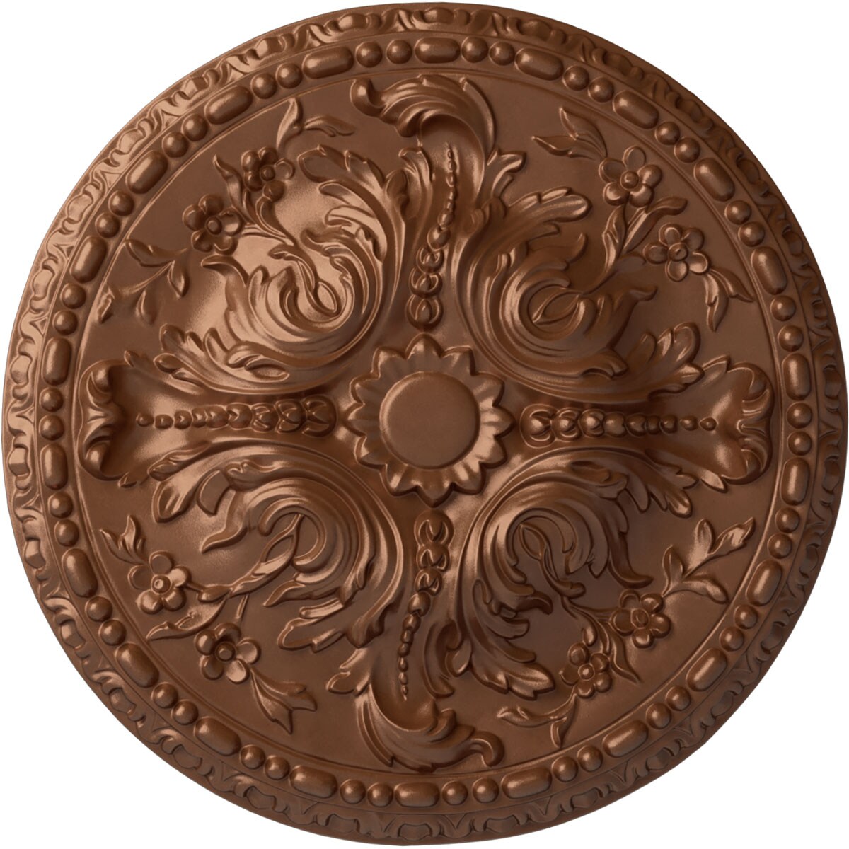 Ekena Millwork CM20AMPOS Amelia 19.625-in W x 19.625-in L Painted Polished Copper Polyurethane Whole Ceiling Medallion