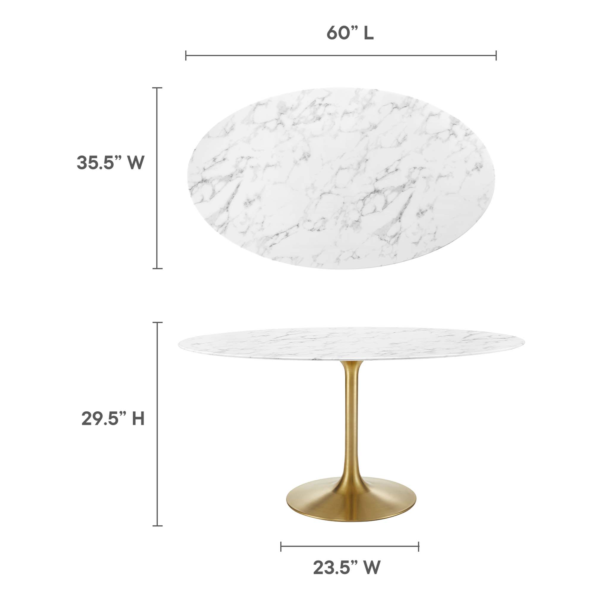 Modway EEI-3236-GLD-WHI Dining-Tables - View #3