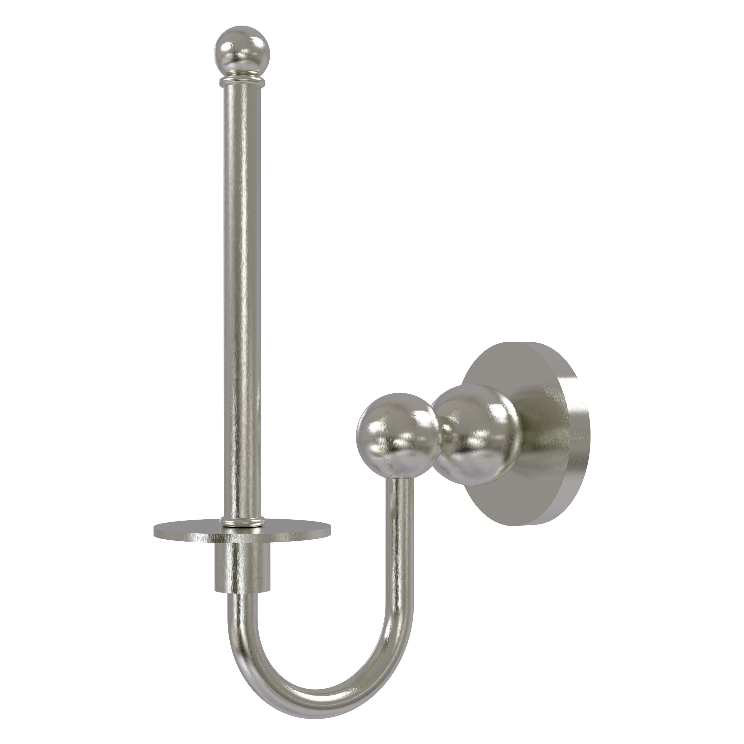 Allied Brass BL-24U-SN Bolero Satin Nickel Wall mount Single post Toilet Paper Holder 1 -Rolls