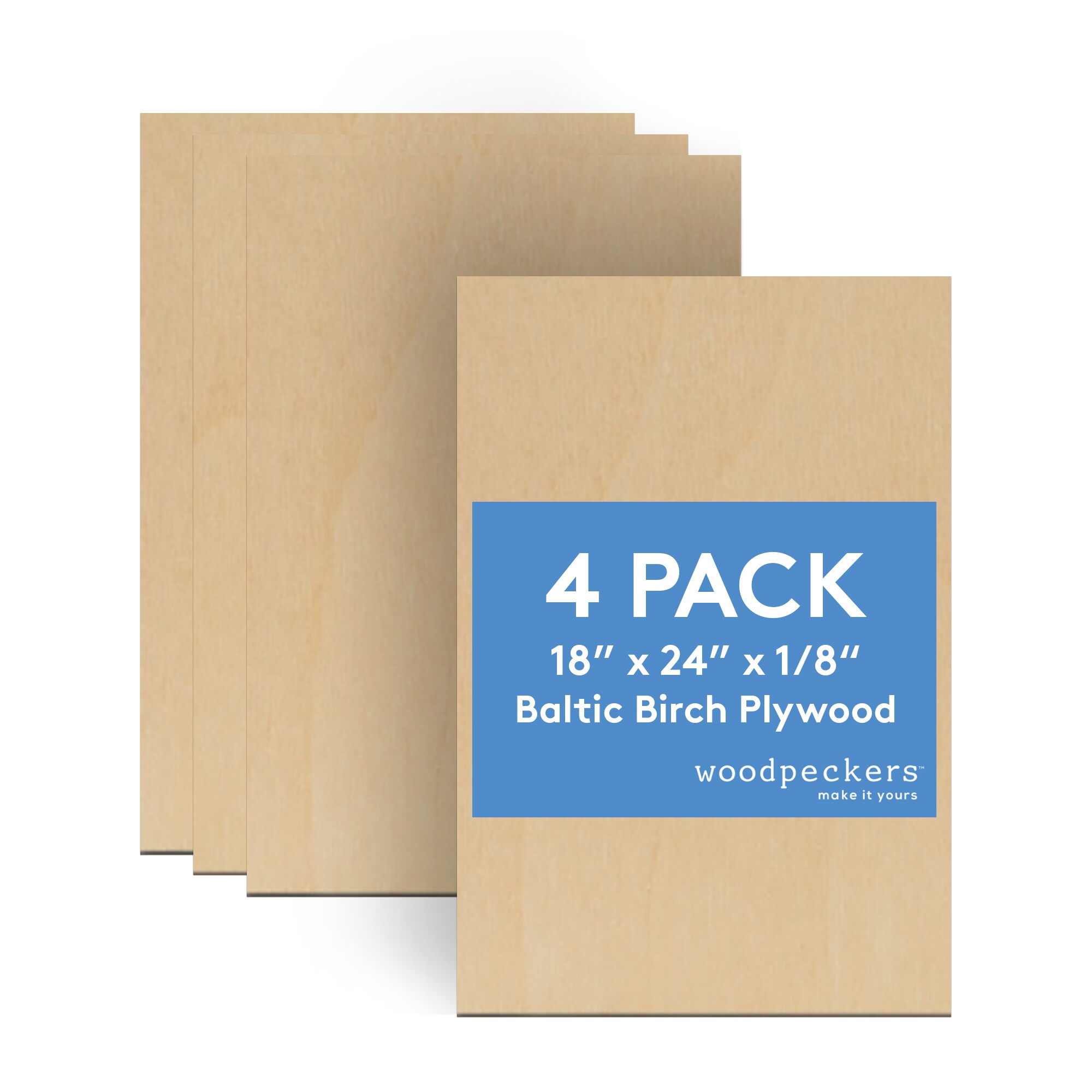 Woodpeckers Crafts MF-PLY-18-24-18-P4 1/8-in x 1-ft x 2-ft Birch Plywood