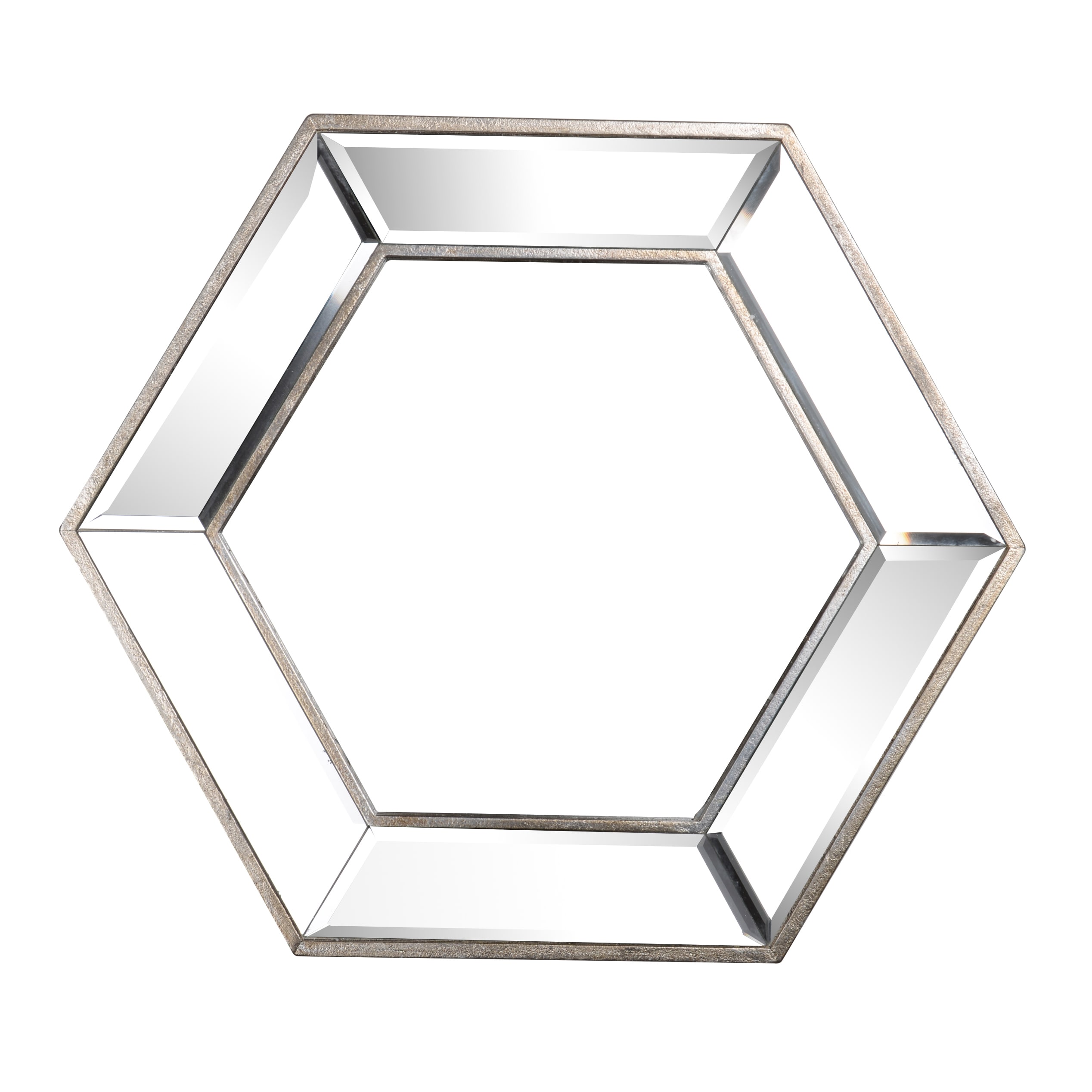 Yocada 20-inW x 18-in H Hexagon Wall Mirror with Contemporary Glass Design Home Decor Accent Mirror for Living Room Entryway Bedroom