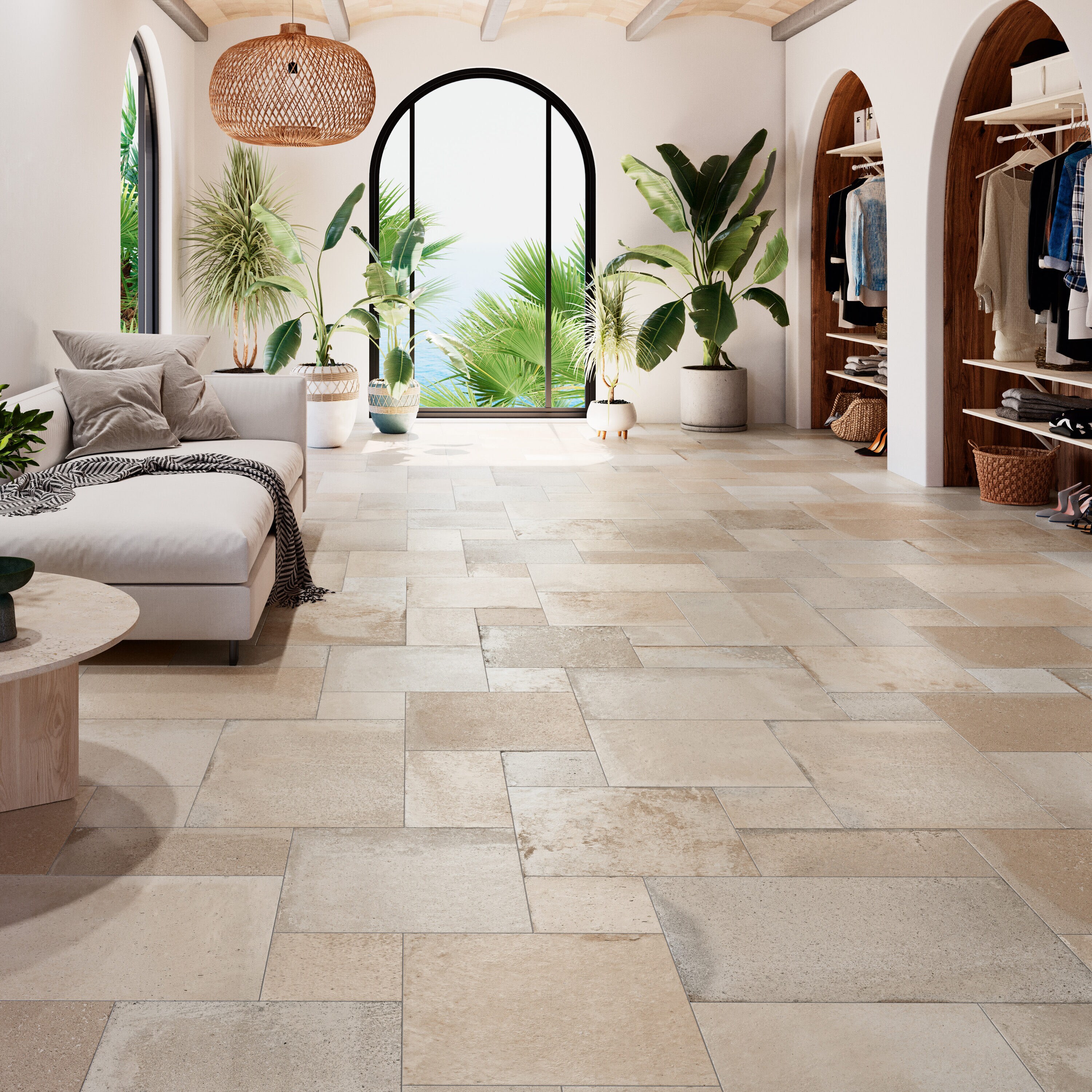 Affinity Tile Sample - Adagio Bone Modular 8-in x 8-in Matte Porcelain ...