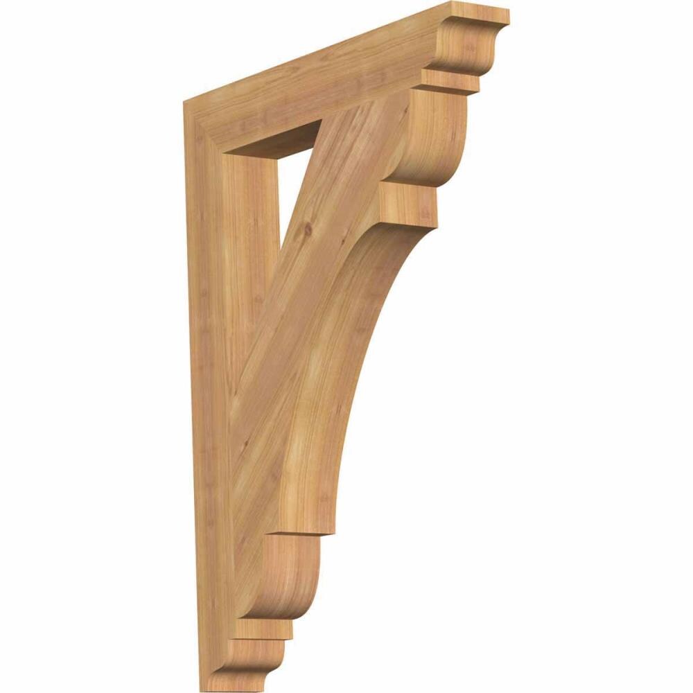 Ekena Millwork BKT04X24X32OLY01SWR Olympic traditional smooth 3-1/2-in x 24-in x 32-in Western red cedar Brown Wood Standard bracket