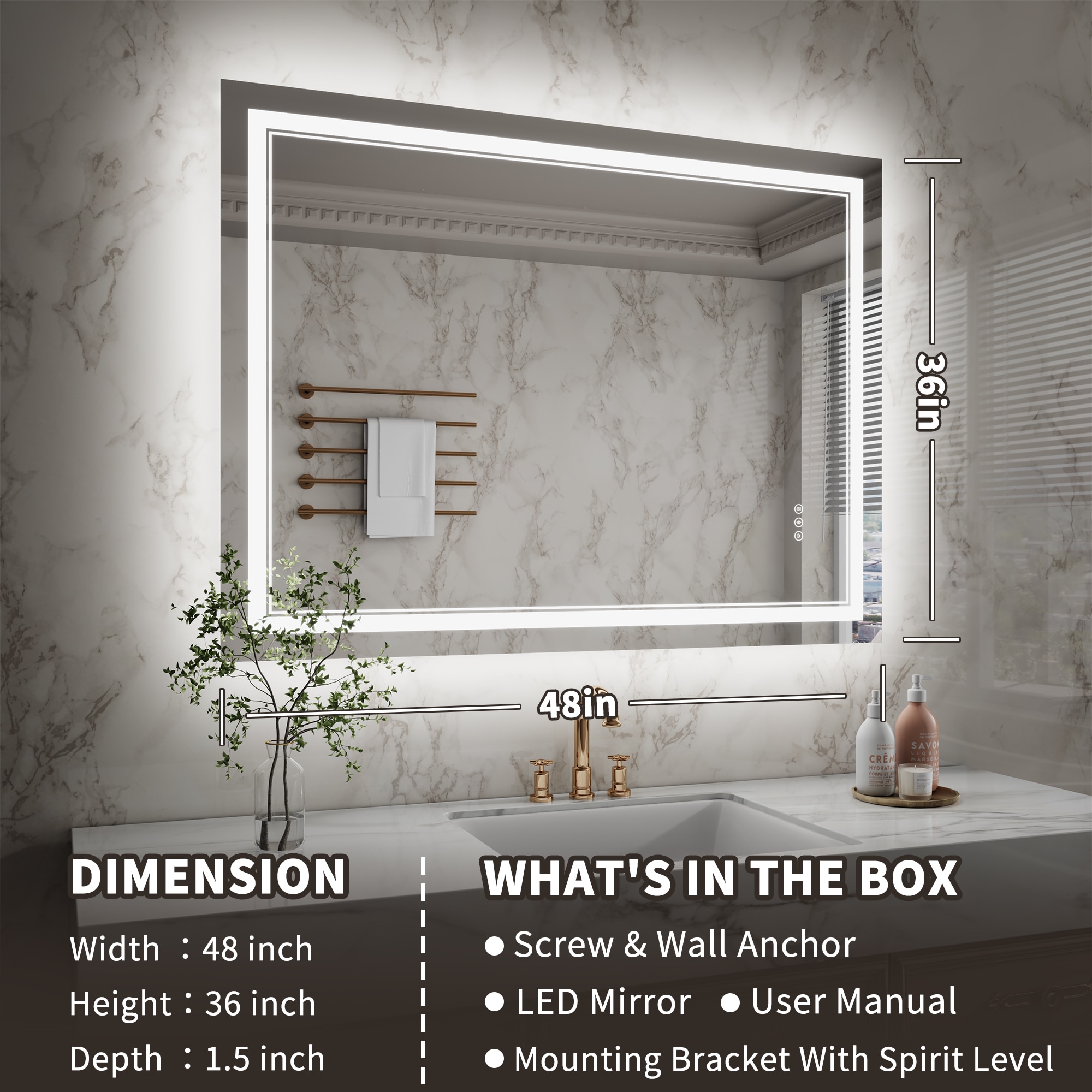 ExBrite TFBM3648 Framed-Bath-Mirrors - View #2