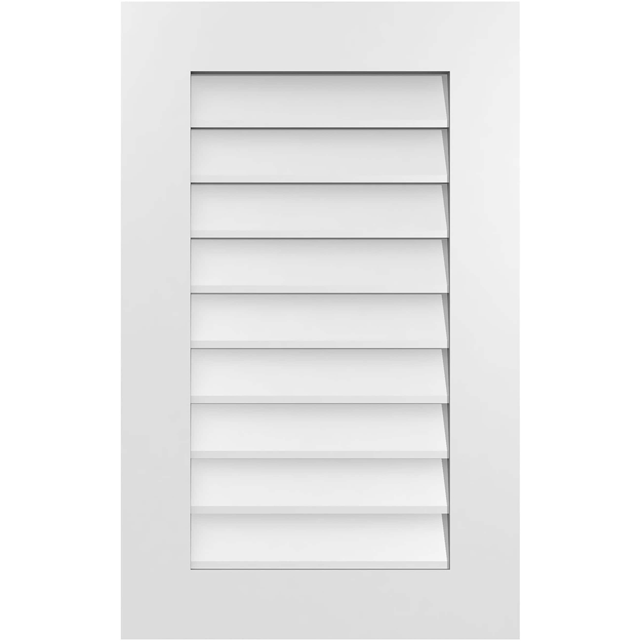 Ekena Millwork GVPVE20X3201SN 20-Inches x 32-Inches Off-white Rectangle PVC Gable Louver Vent