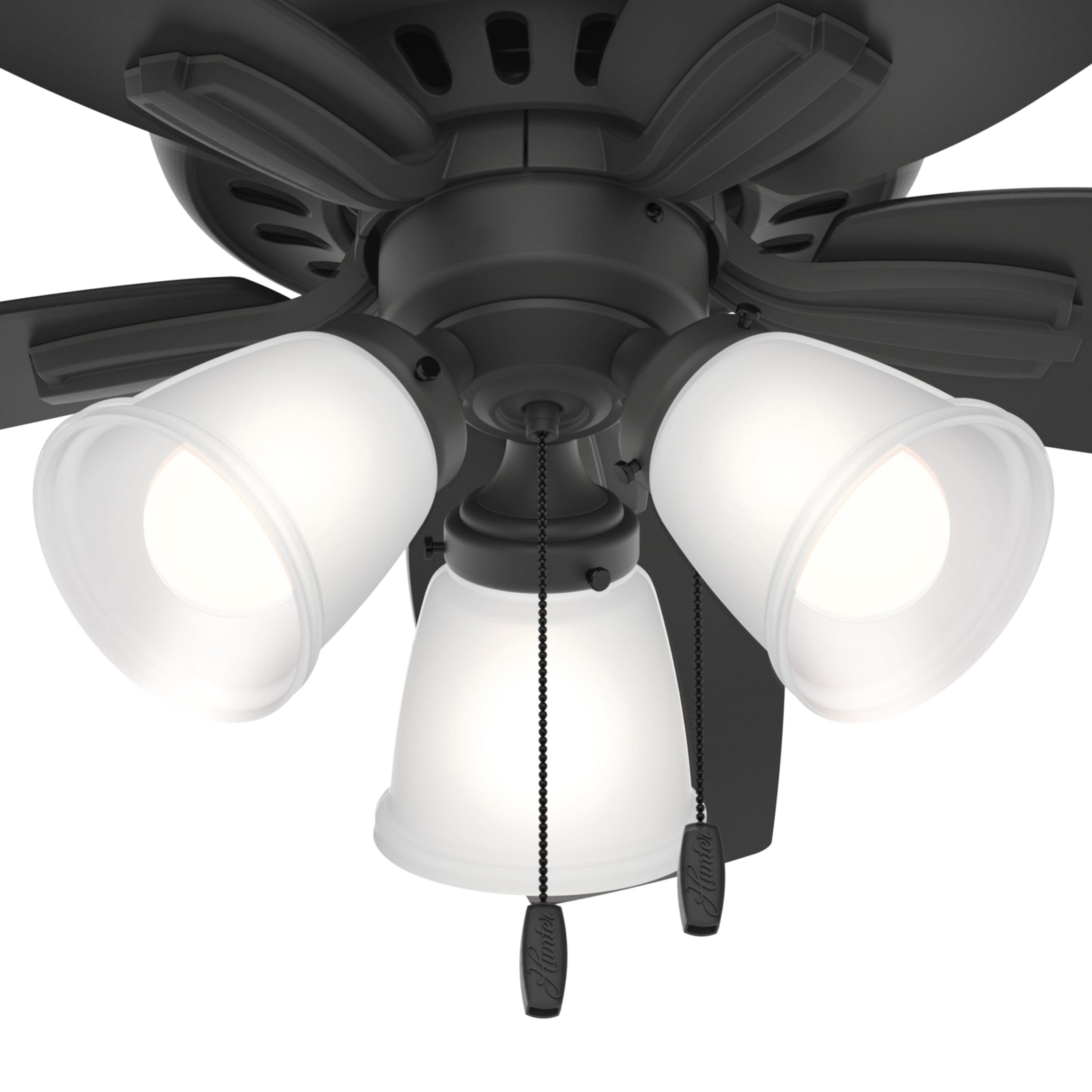 42" Matte Black Low Profile Ceiling Fan with LED Light
