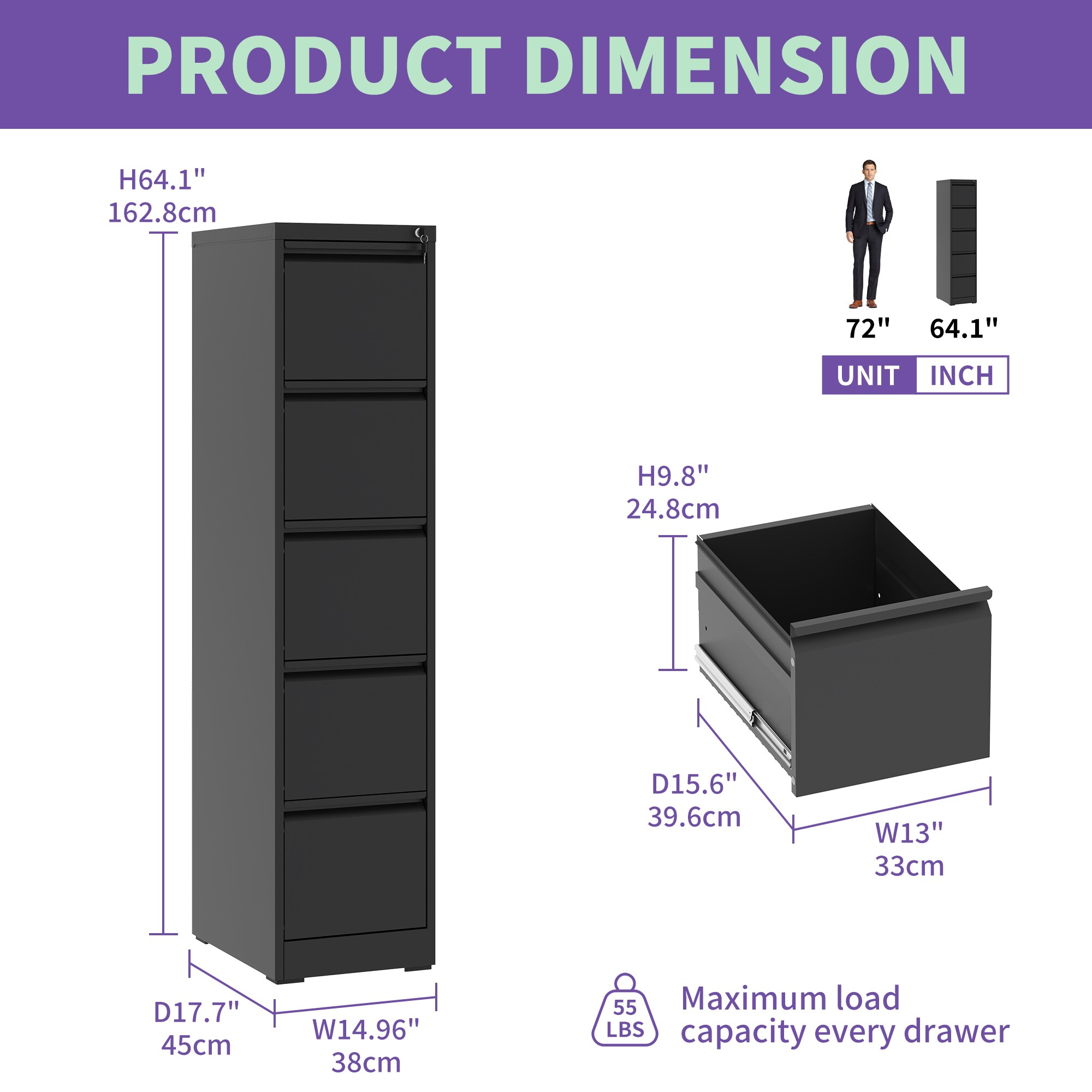 Dexmalle T2398P154423 Filing-Cabinets - View #3