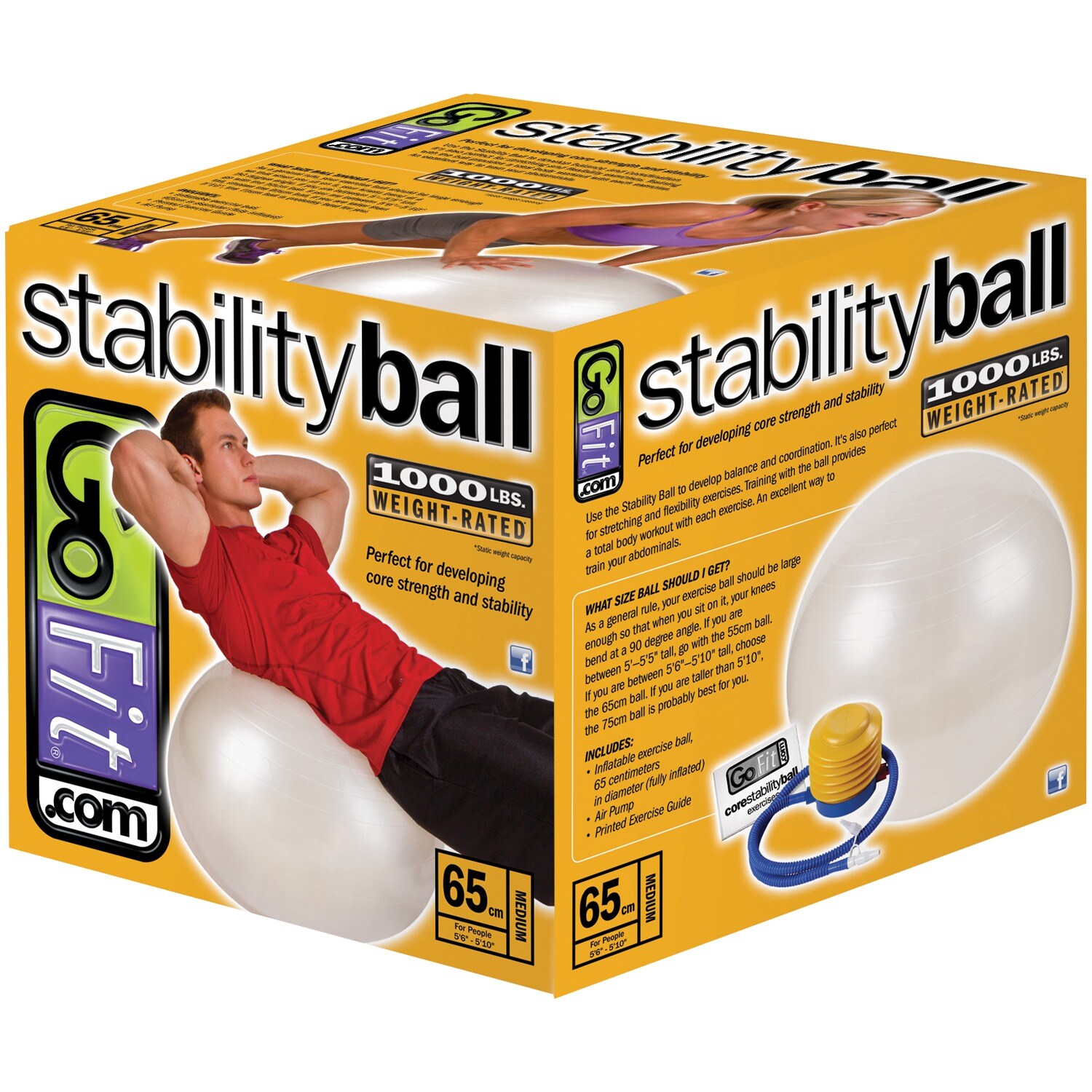 NordicTrack Fitness Ball 65cm Ideal for heights 5'3 to 5'11 