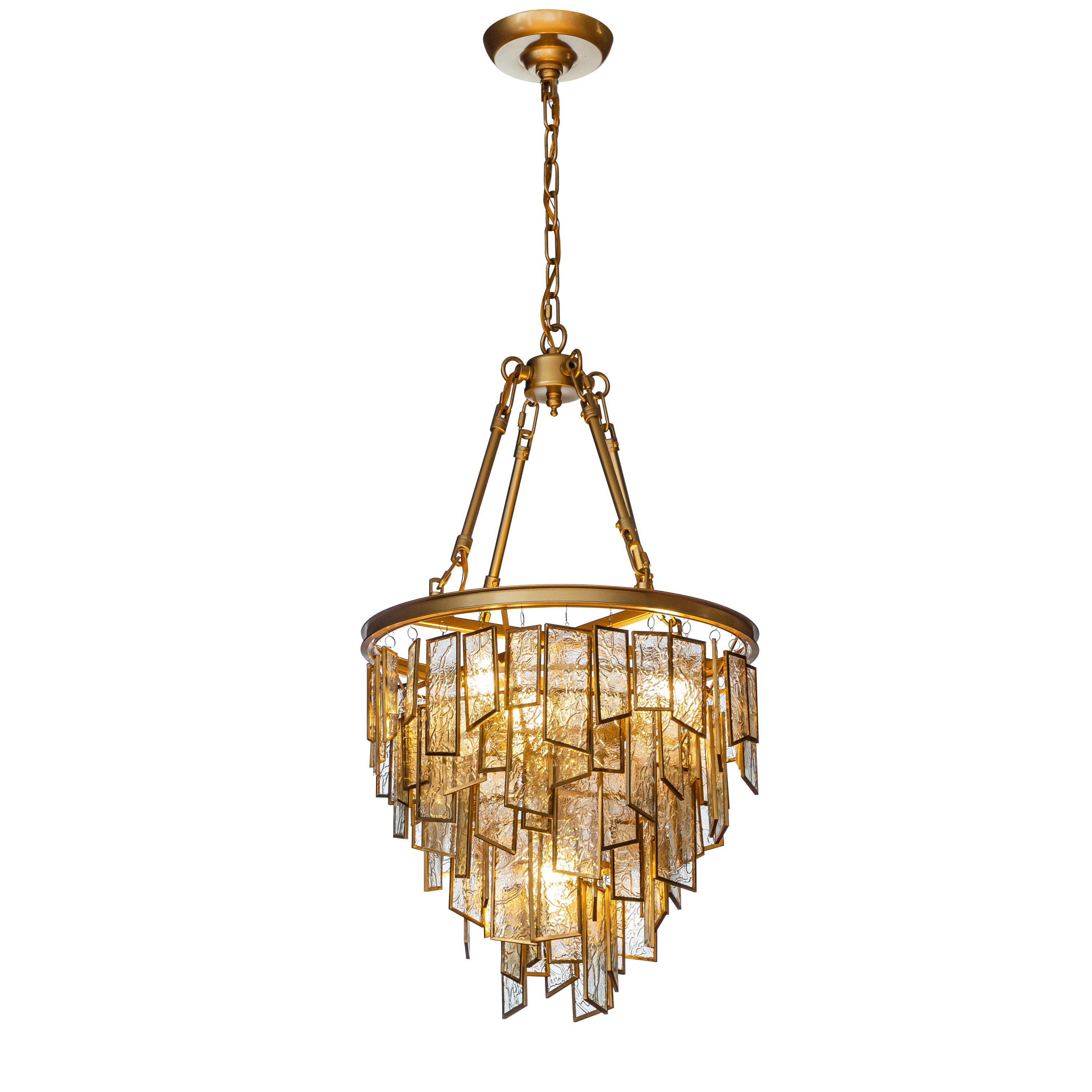 AloaDecor Lighting 4-Light Soft Gold Glam Wet Rated Chandelier at Lowes.com