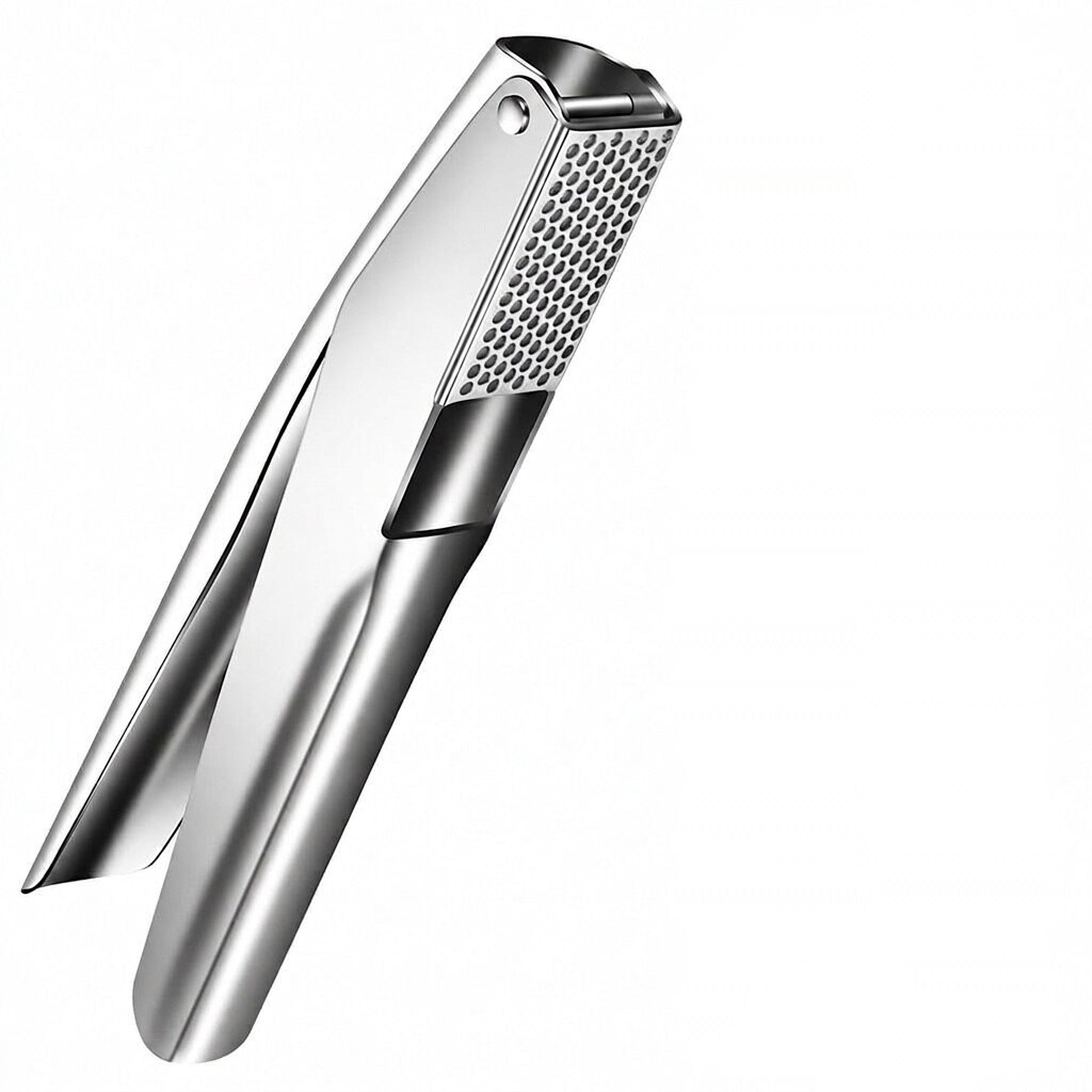 Aoibox  Stainless Steel Garlic Press 5 cm Extended Chamber Leak Proof Sealed Design 304 Steel Dishwasher Safe