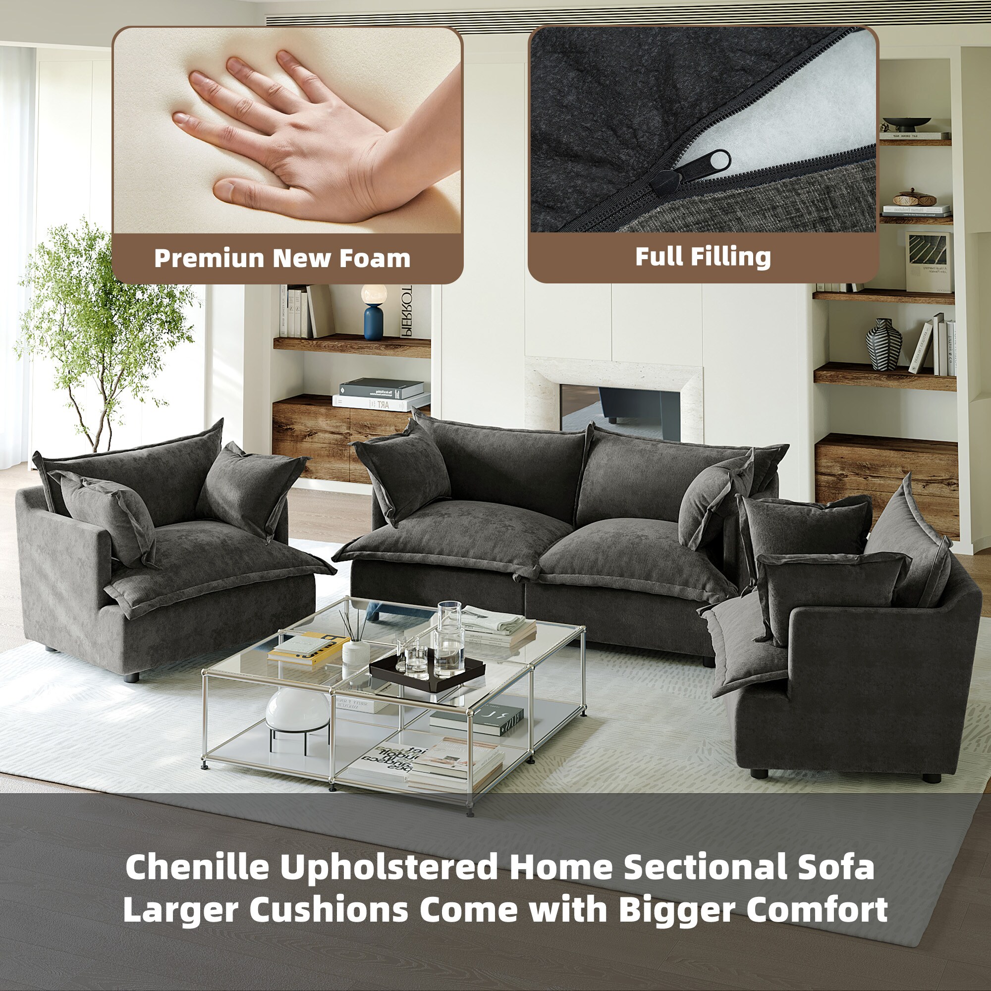 Dreamsidea CS11-DGRA-LR-2SC Sofas-Loveseats - View #2