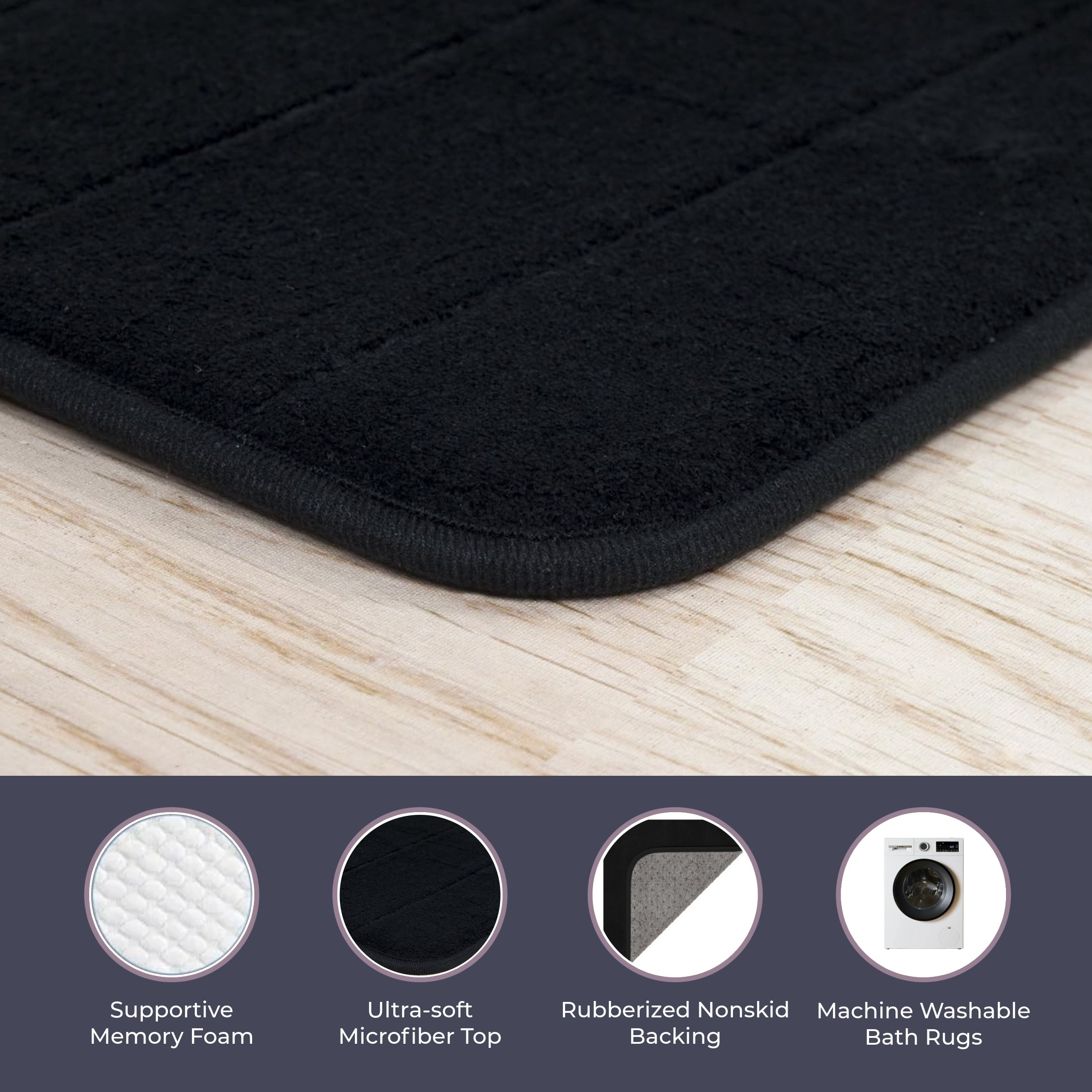 Lavish Home 67-16-BL Bath-Rugs - View #4