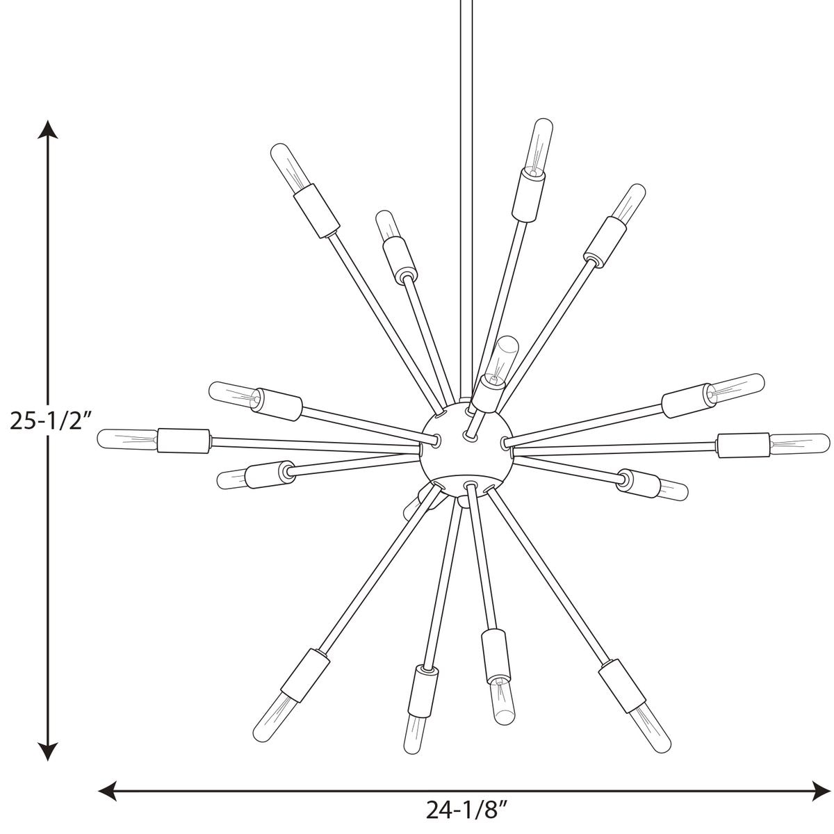 Ion 16-Light Polished Nickel Space-Age Chandelier