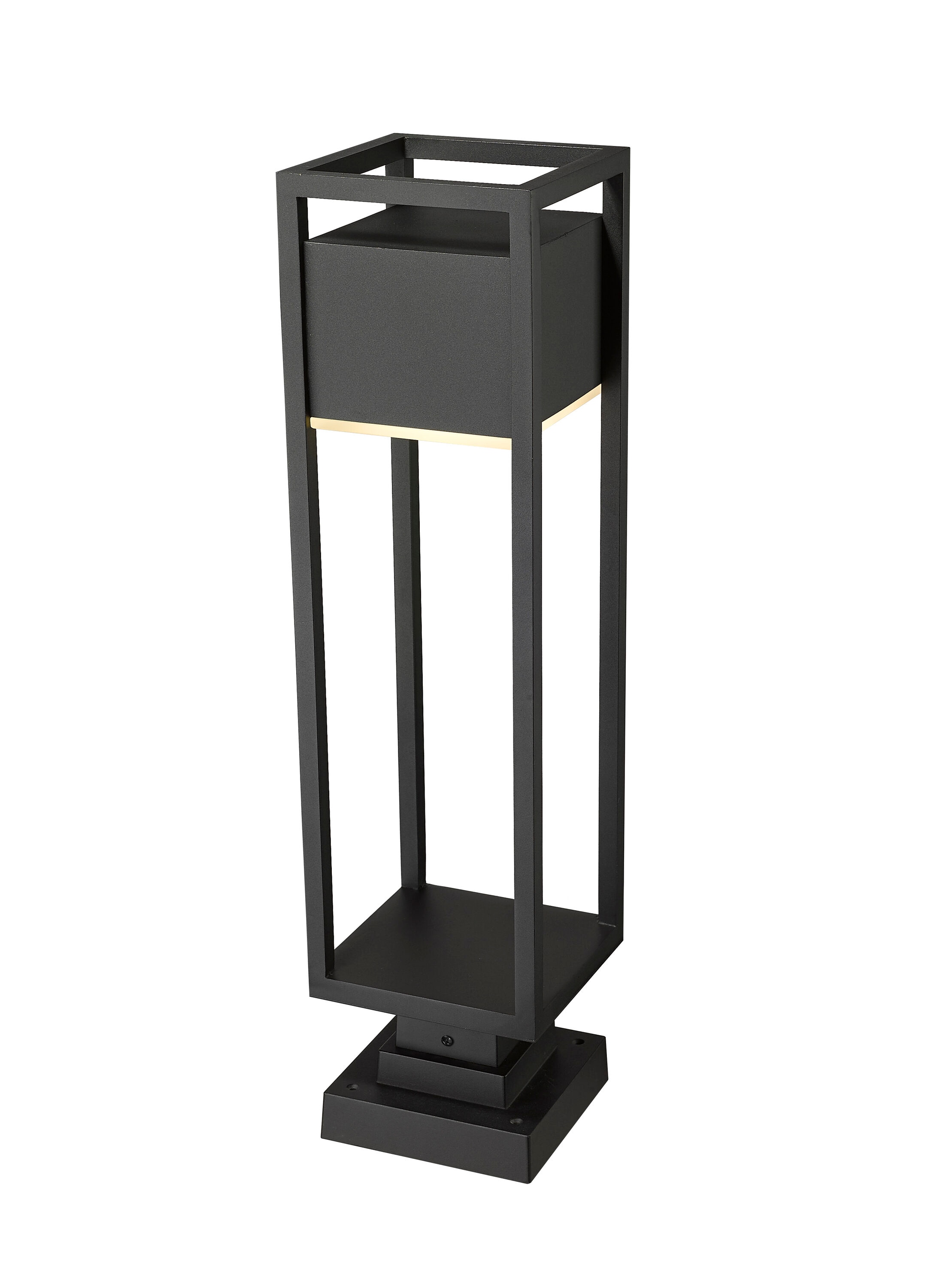 Barwick Black Glass LED Outdoor Pier Mount Light