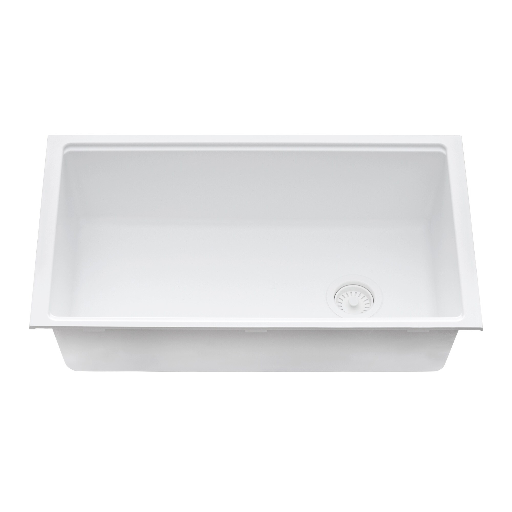 Arctic White Granite Composite Drop-In Workstation Sink