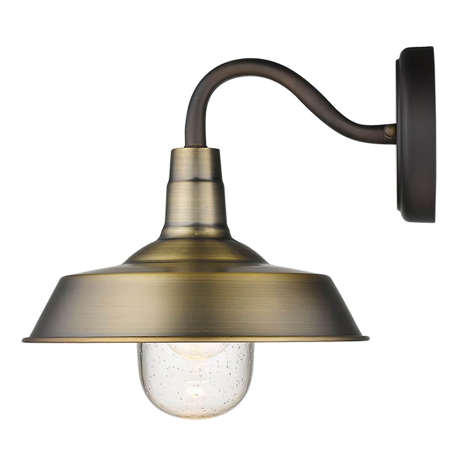Burry 12" Antique Brass Dimmable Direct Wired Wall Light