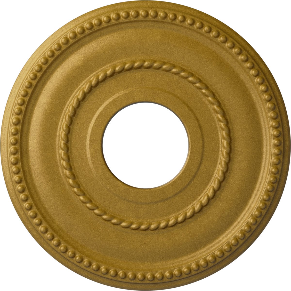 Ekena Millwork CM12VAPGS Valeriano 12.125-in W x 12.125-in L Painted Pharaohs Gold Polyurethane Split Ceiling Medallion