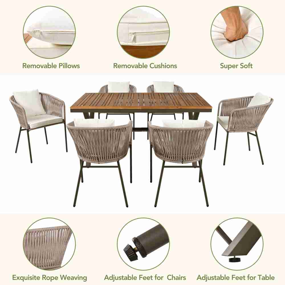 Coolbibila HANI-PATIO-BEIGE Patio-Dining-Sets - View #7